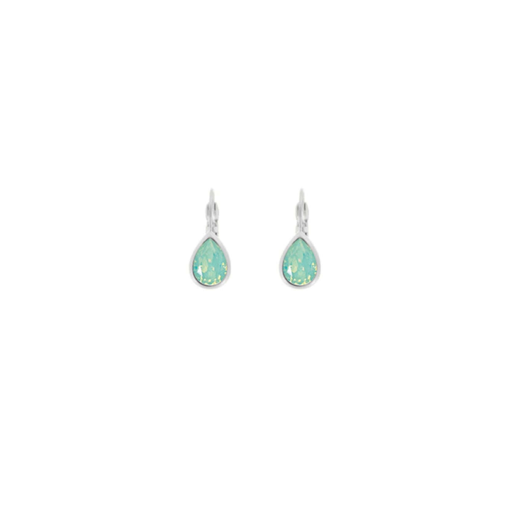 Myka Nina Extra-Small Swaraovksi Crystal Teardrop Euroback Earrings - Bright Rhodium