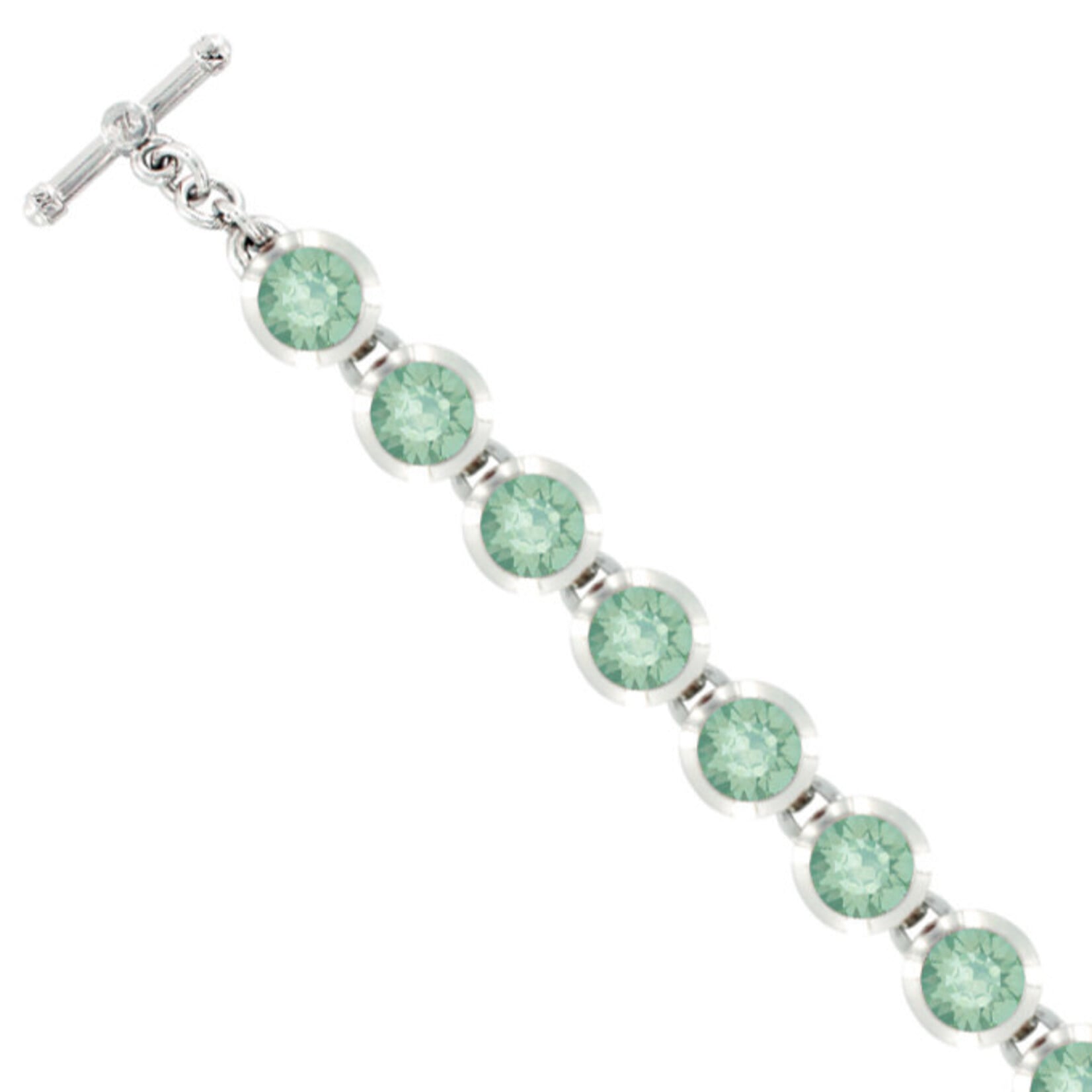 Myka Ella Round Crystal Bracelet - Bright Rhodium & Swarovski