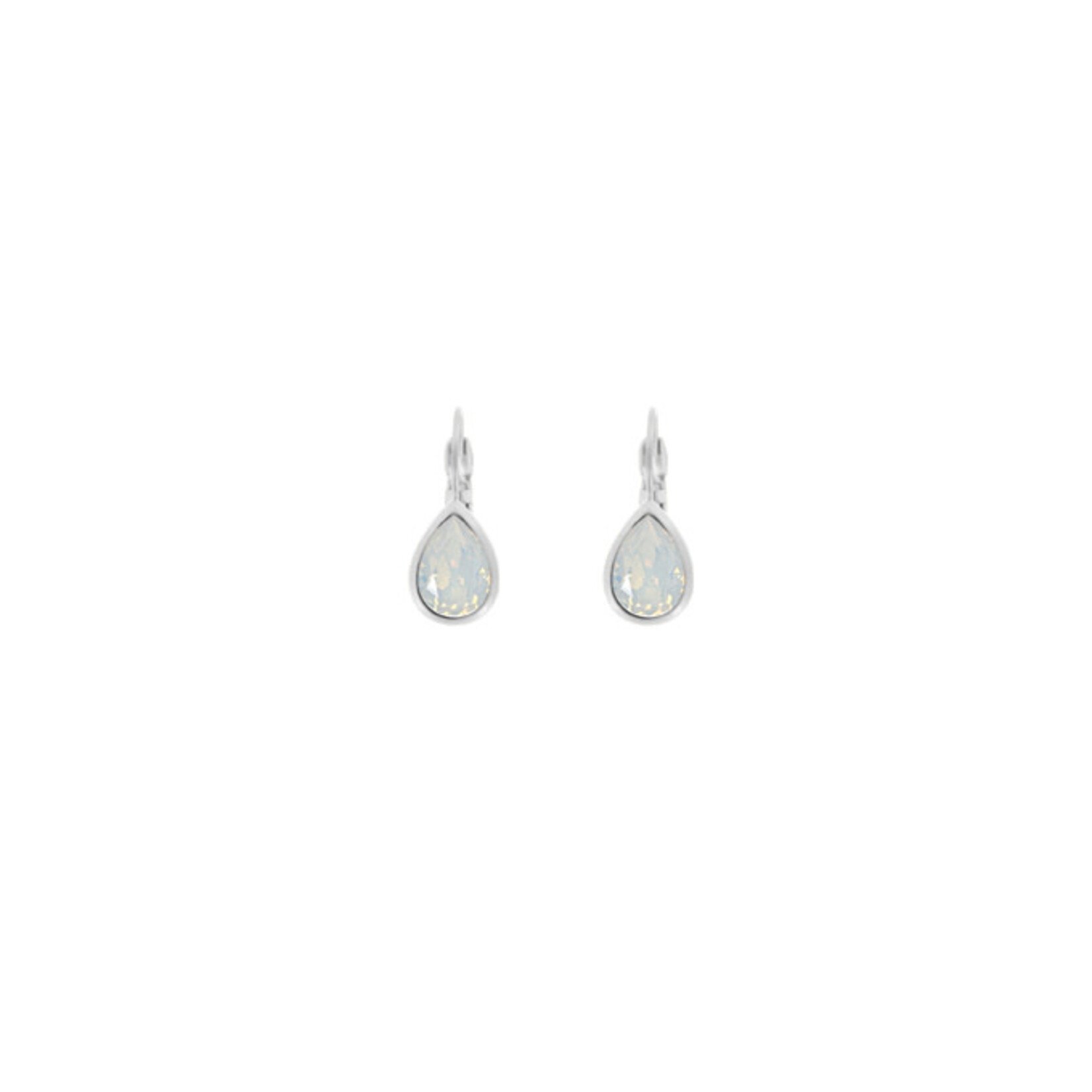 Myka Nina Extra-Small Swaraovksi Crystal Teardrop Euroback Earrings - Bright Rhodium