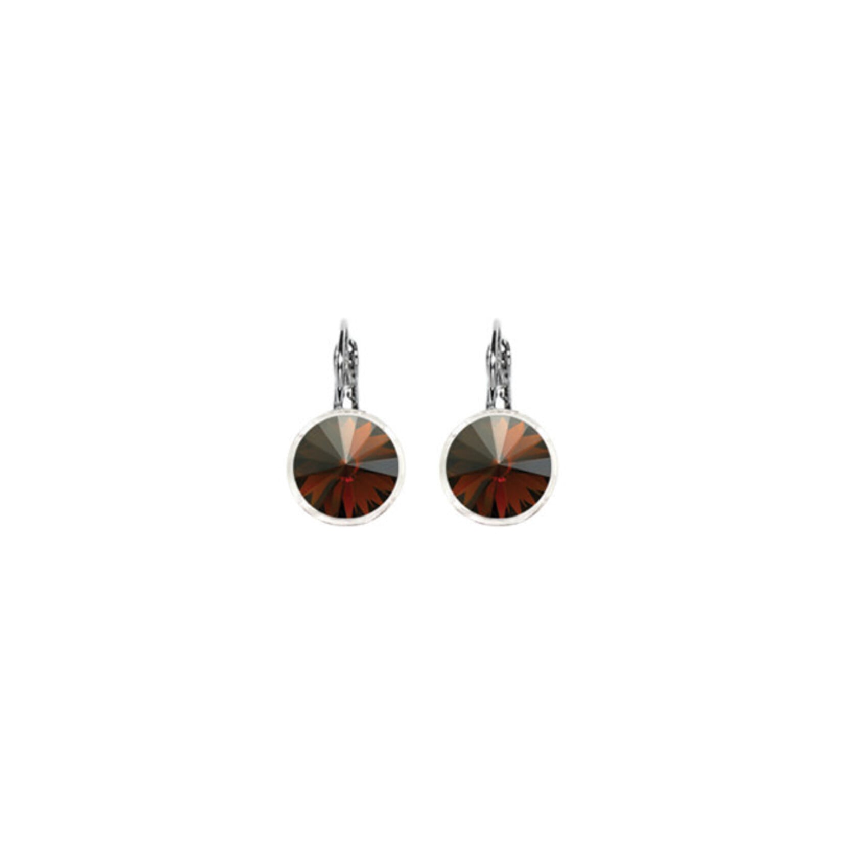 Myka Mila Rivoli Euroback Earring - Bright Rhodium & Swarovski