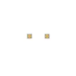 Myka Amy Mini Square Post Earring - Bright Rhodium & Swarovski Crystal