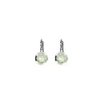 Myka Ella Round Euroback Earring - Bright Rhodium & Swarovski Crystal