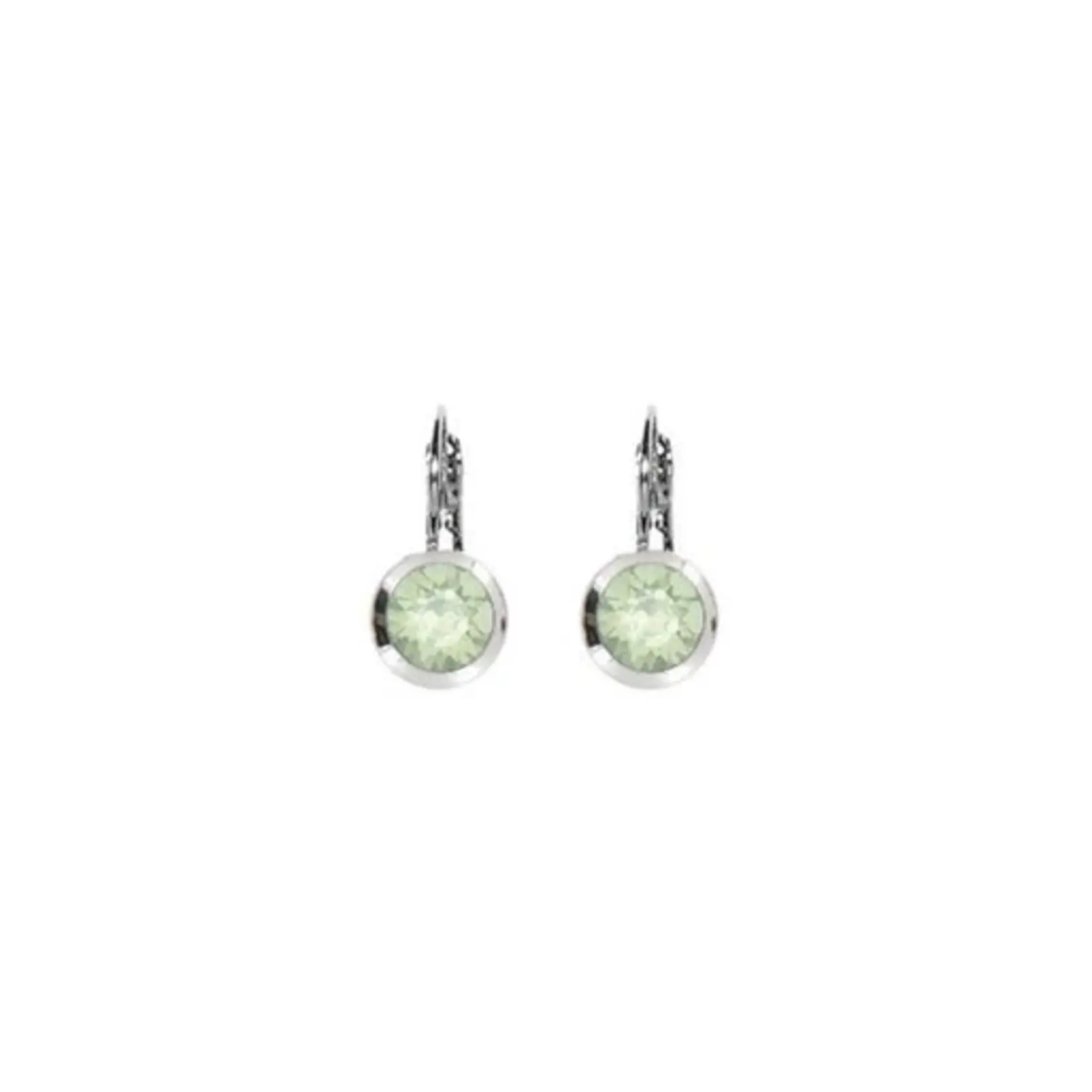 Myka Ella Round Euroback Earring - Bright Rhodium & Swarovski Crystal