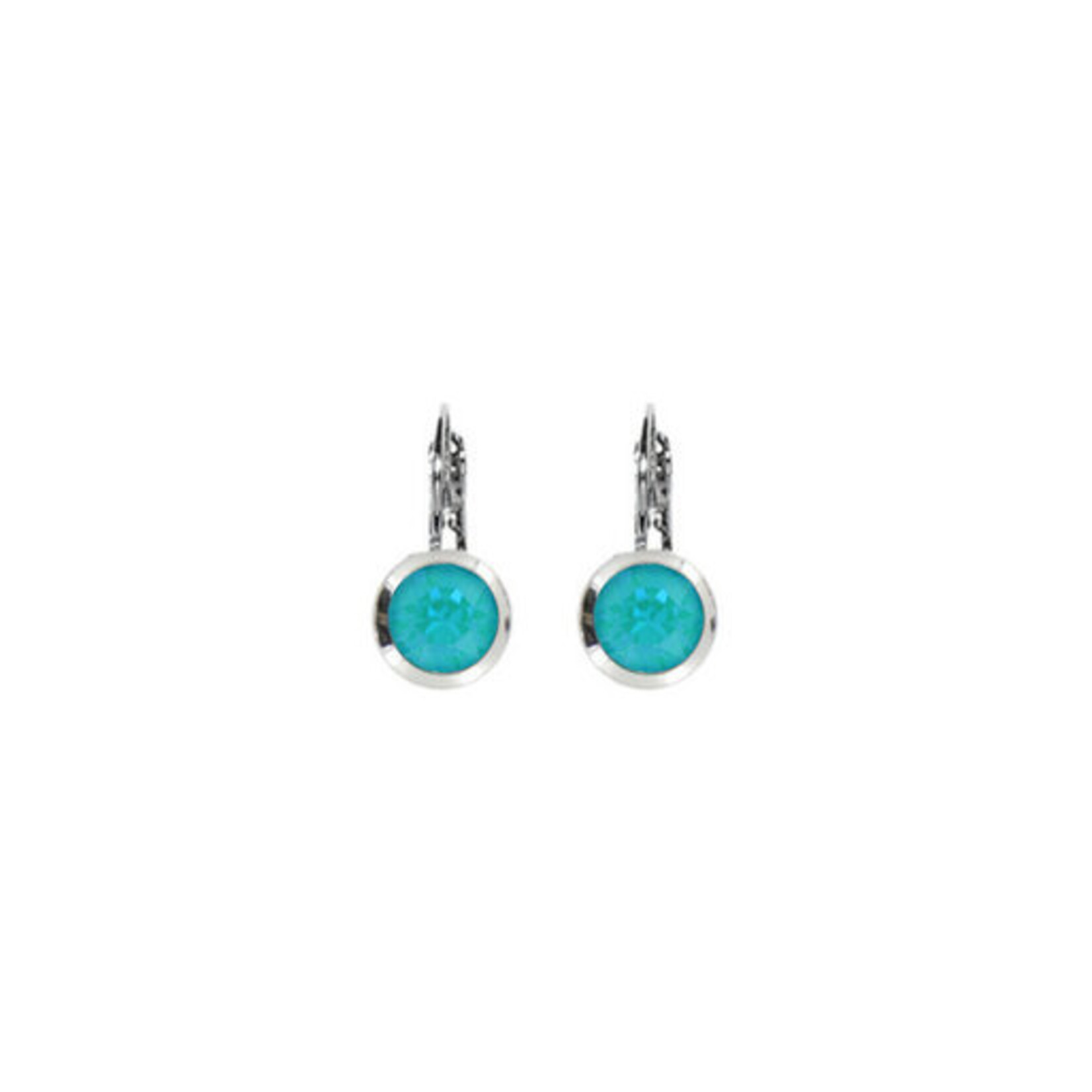 Myka Ella Round Euroback Earring - Bright Rhodium & Swarovski Crystal