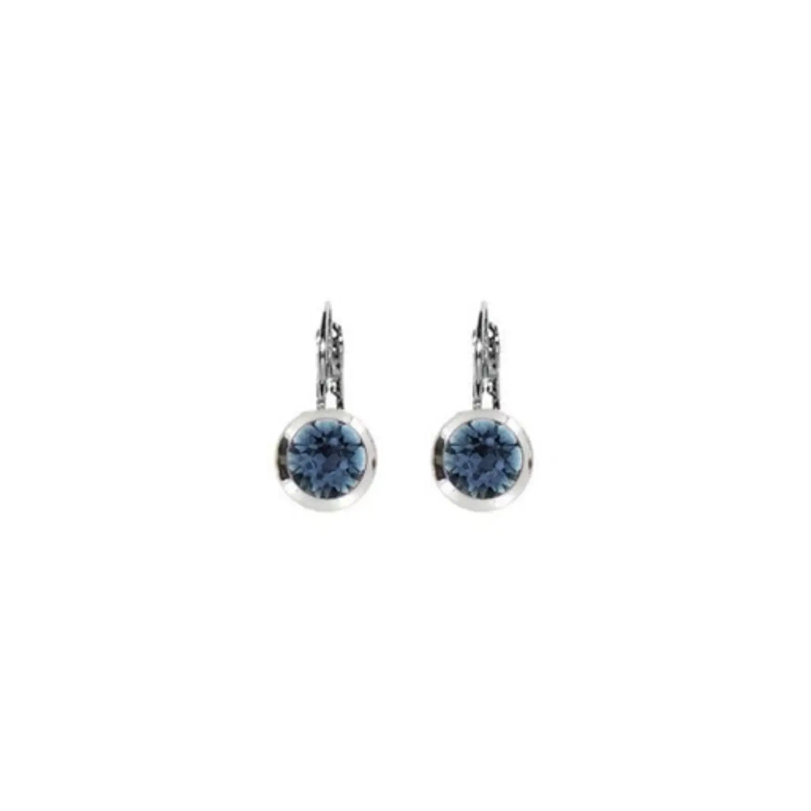 Myka Ella Round Euroback Earring - Bright Rhodium & Swarovski Crystal