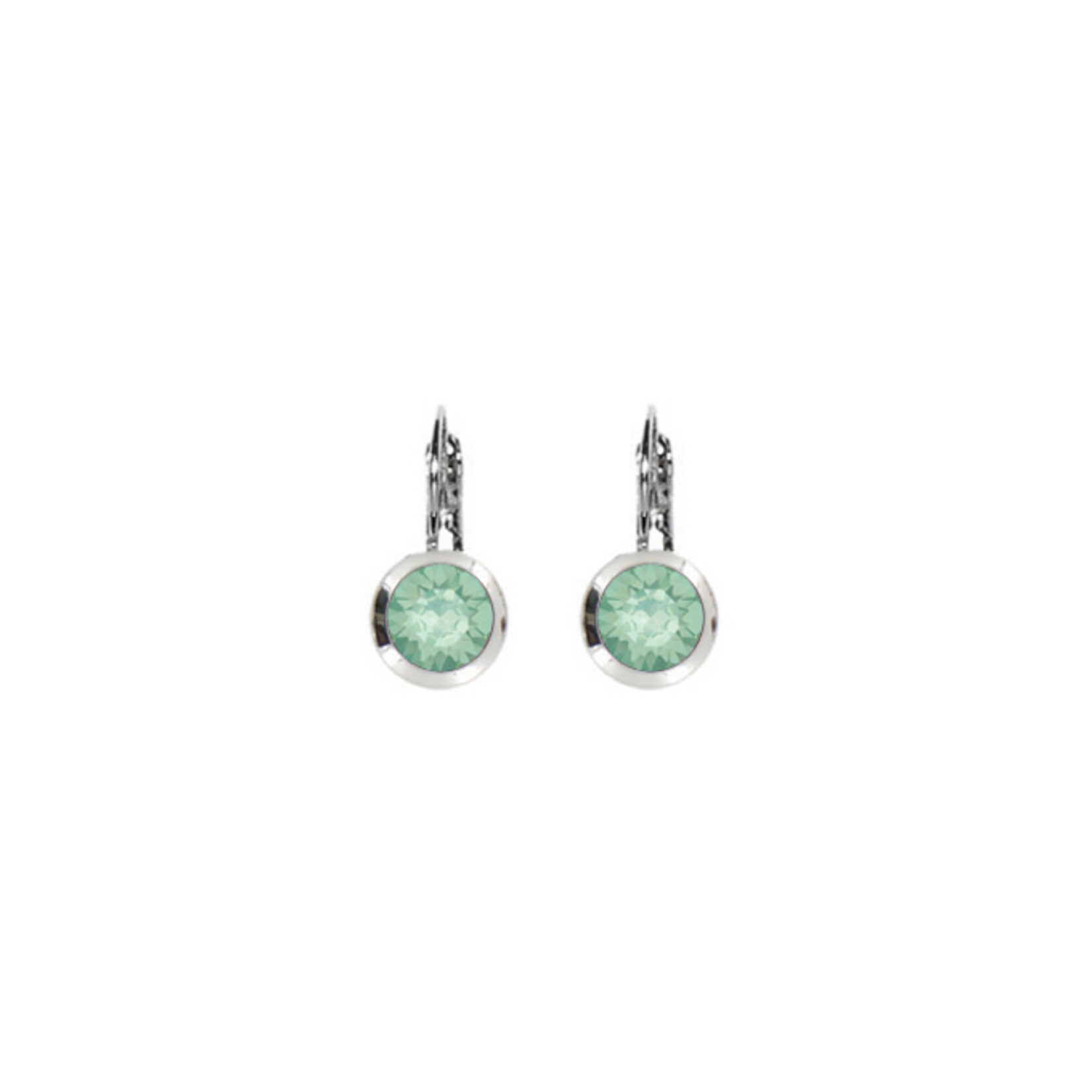 Myka Ella Round Euroback Earring - Bright Rhodium & Swarovski Crystal