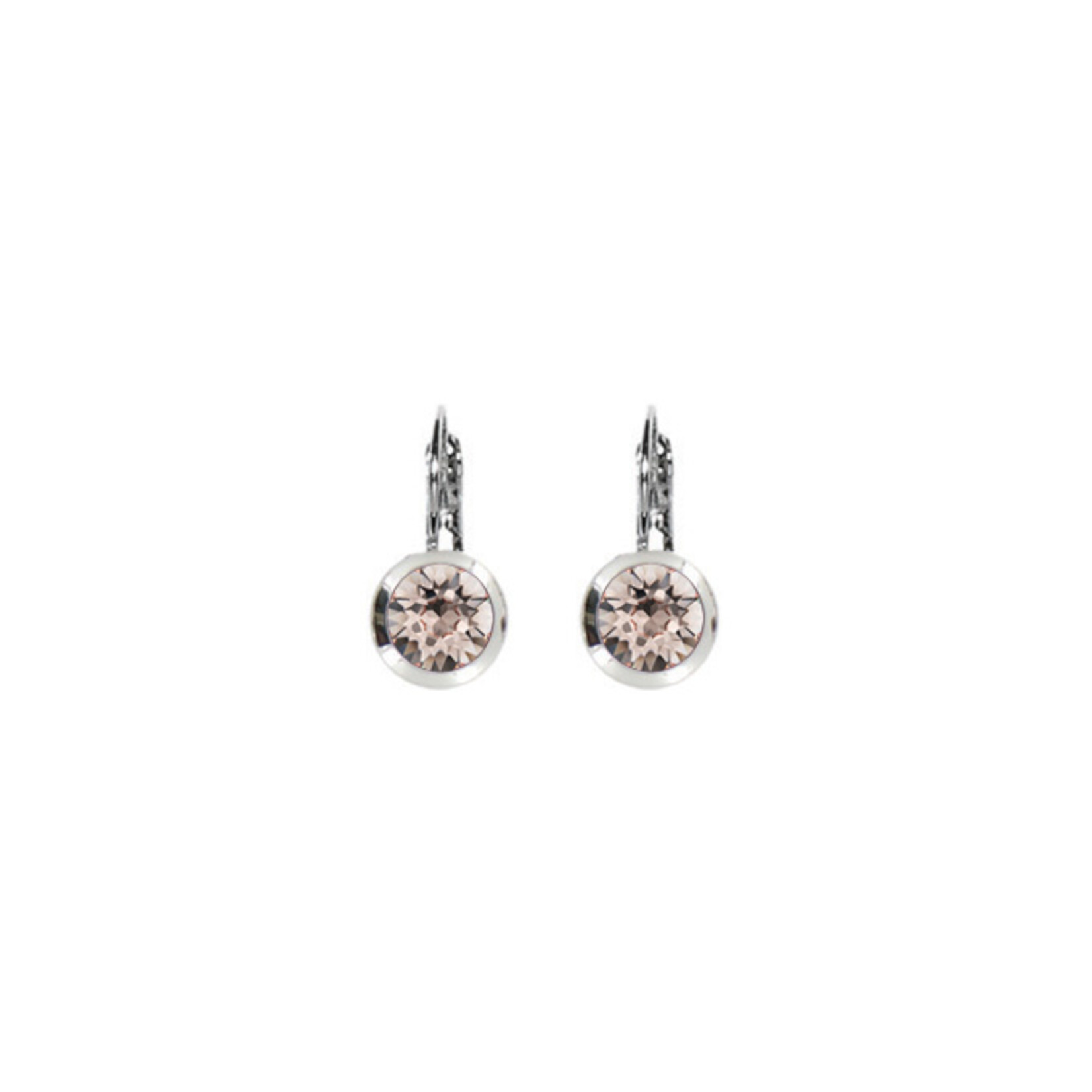 Myka Ella Round Euroback Earring - Bright Rhodium & Swarovski Crystal