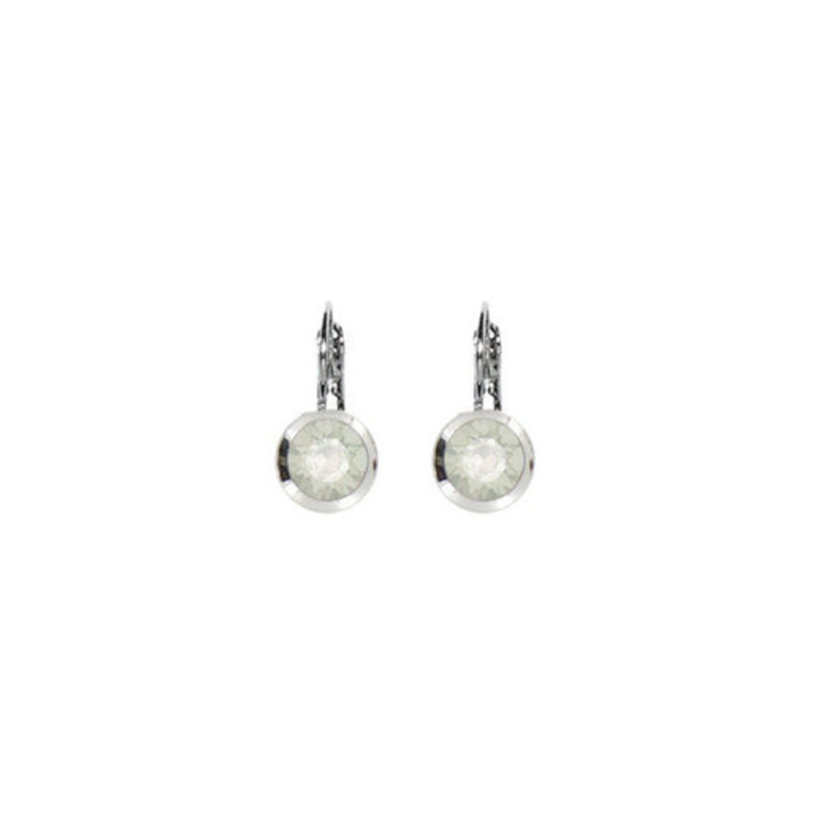 Myka Ella Round Euroback Earring - Bright Rhodium & Swarovski Crystal