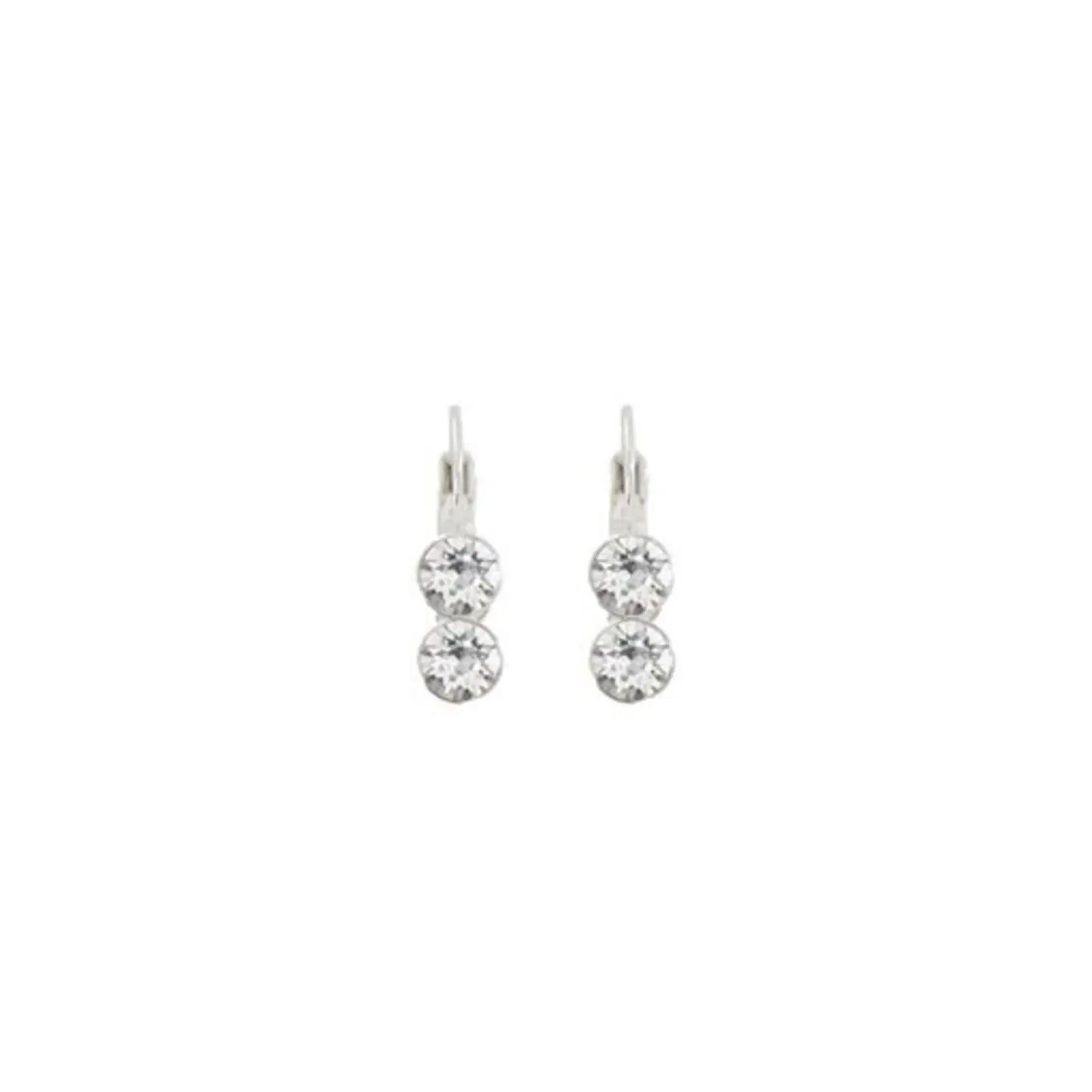 Myka Mia Euroback Earrings - Bright Rhodium & Swarovski Crystals