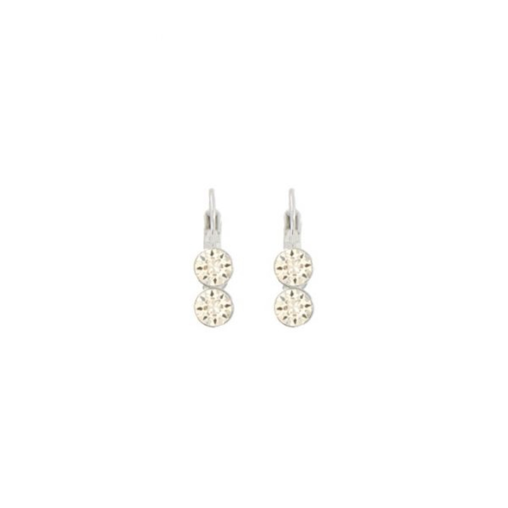 Myka Mia Euroback Earrings - Bright Rhodium & Swarovski Crystals