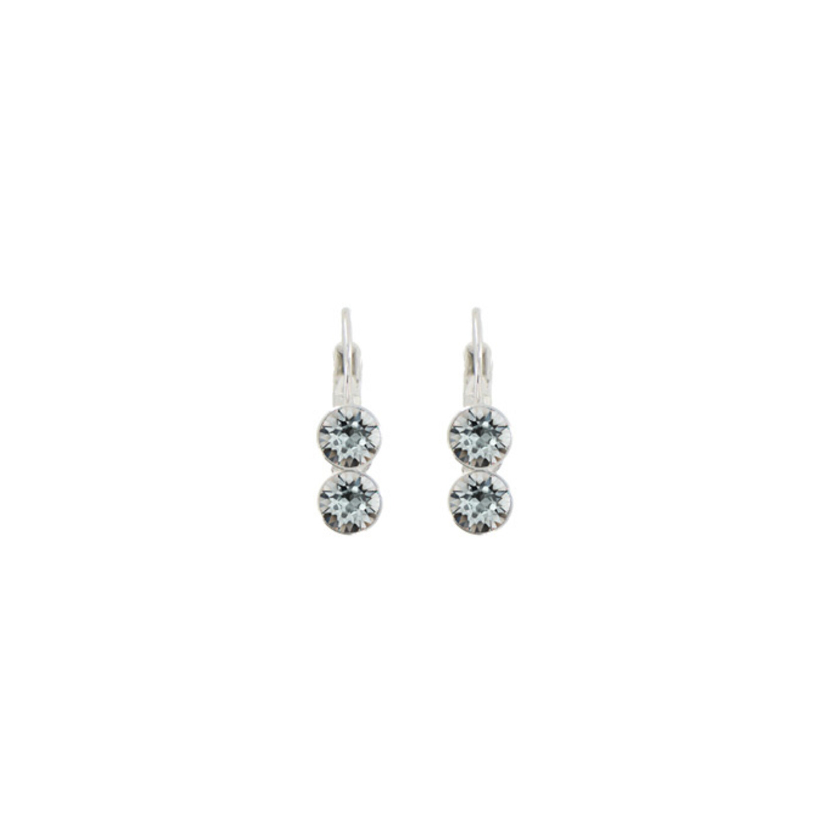 Myka Mia Euroback Earrings - Bright Rhodium & Swarovski Crystals