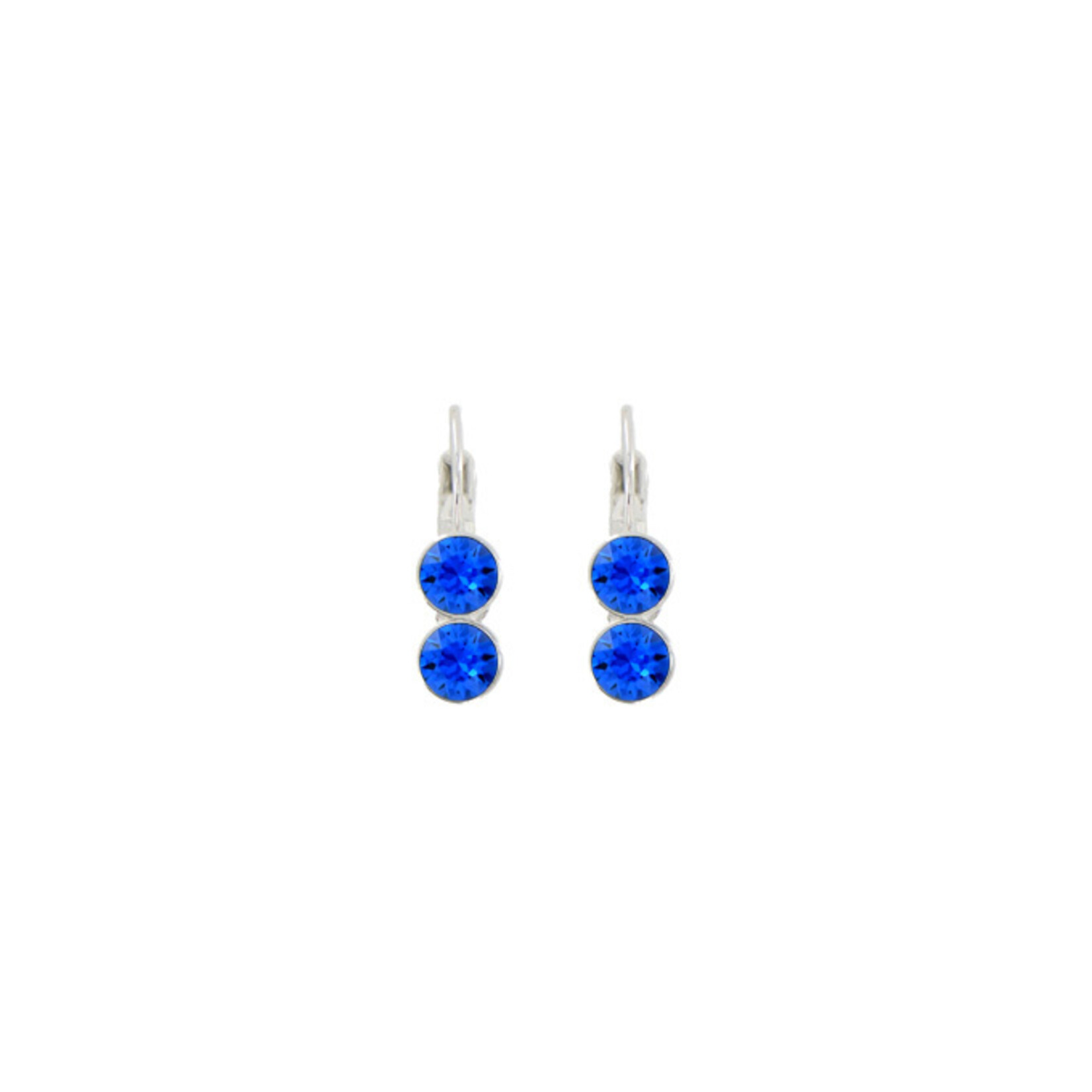 Myka Mia Euroback Earrings - Bright Rhodium & Swarovski Crystals