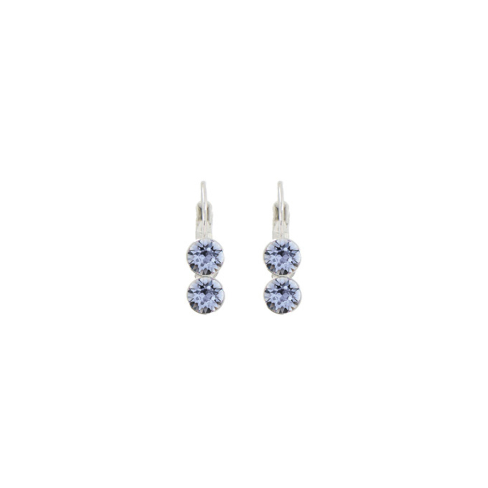 Myka Mia Euroback Earrings - Bright Rhodium & Swarovski Crystals