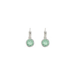 Myka Lisa Small Round Euroback Earrings - Bright Rhodium & Swarovski Crystal