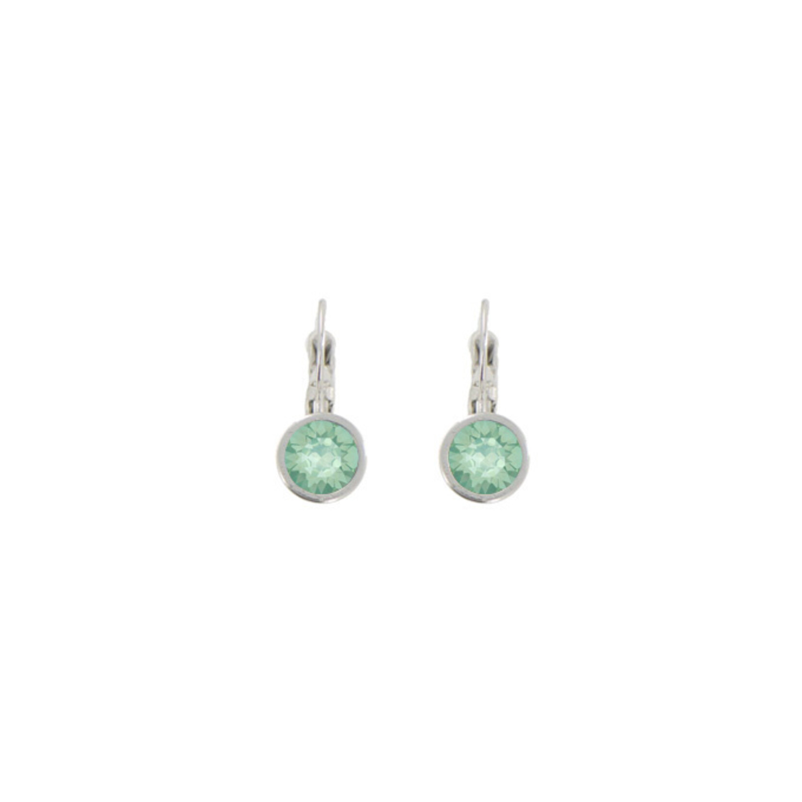 Myka Lisa Small Round Euroback Earrings - Bright Rhodium & Swarovski Crystal
