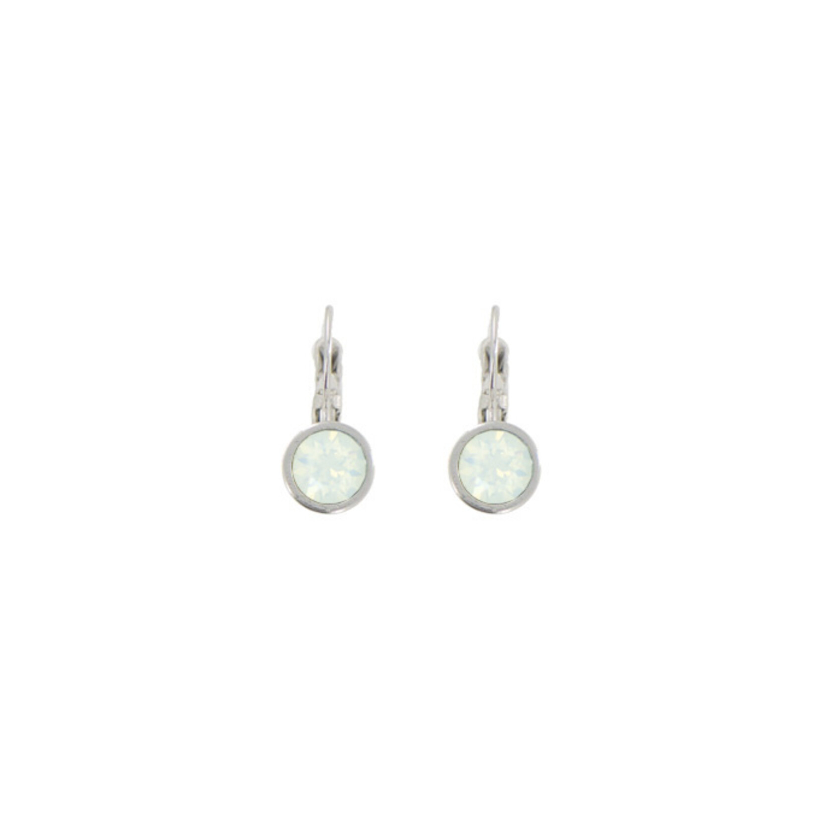 Myka Lisa Small Round Euroback Earrings - Bright Rhodium & Swarovski Crystal