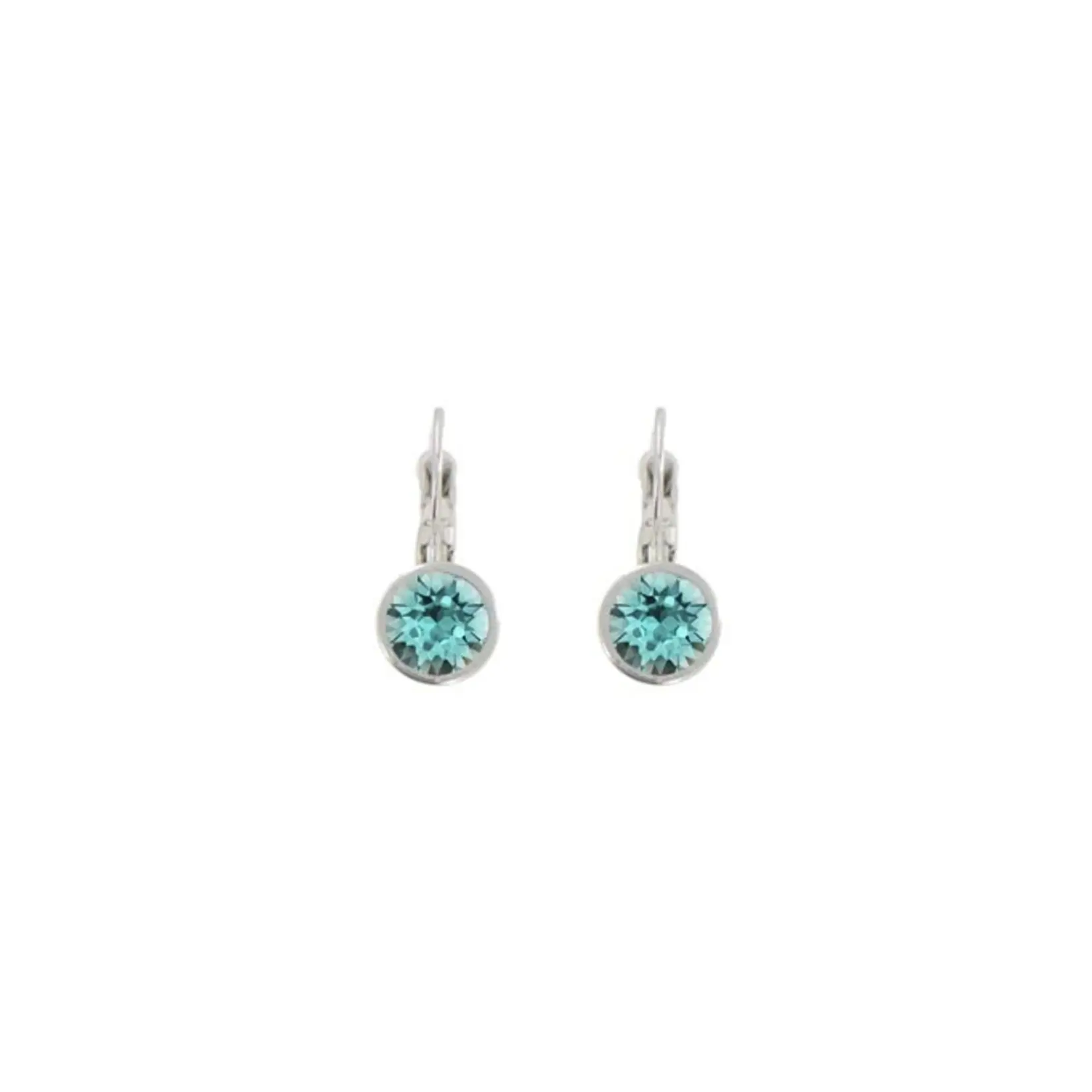 Myka Lisa Small Round Euroback Earrings - Bright Rhodium & Swarovski Crystal