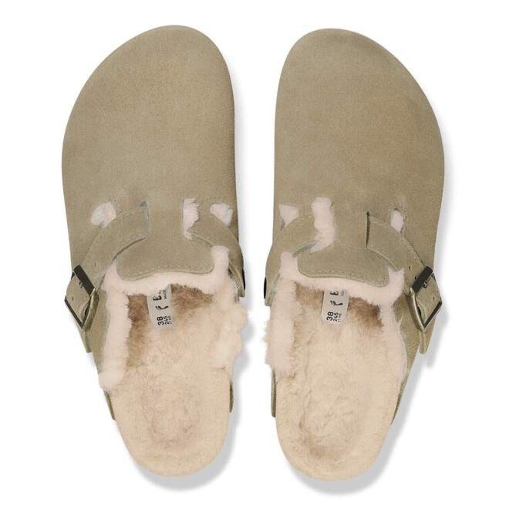 Birkenstock 1028299- Boston Shearling Suede Clog - Taupe
