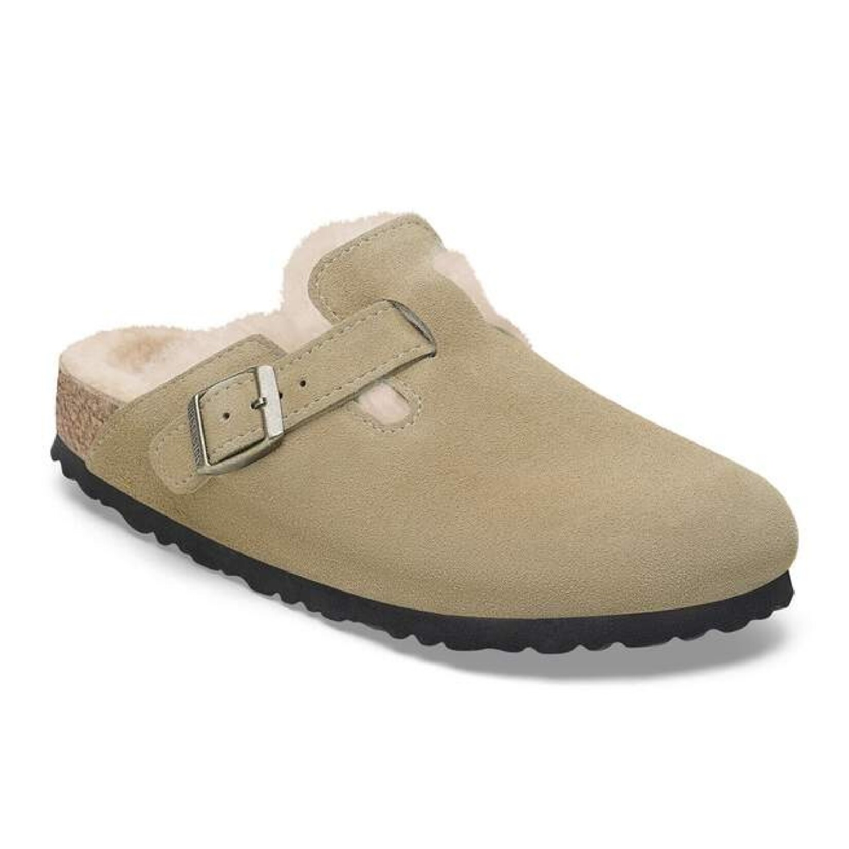 Birkenstock 1028299- Boston Shearling Suede Clog - Taupe