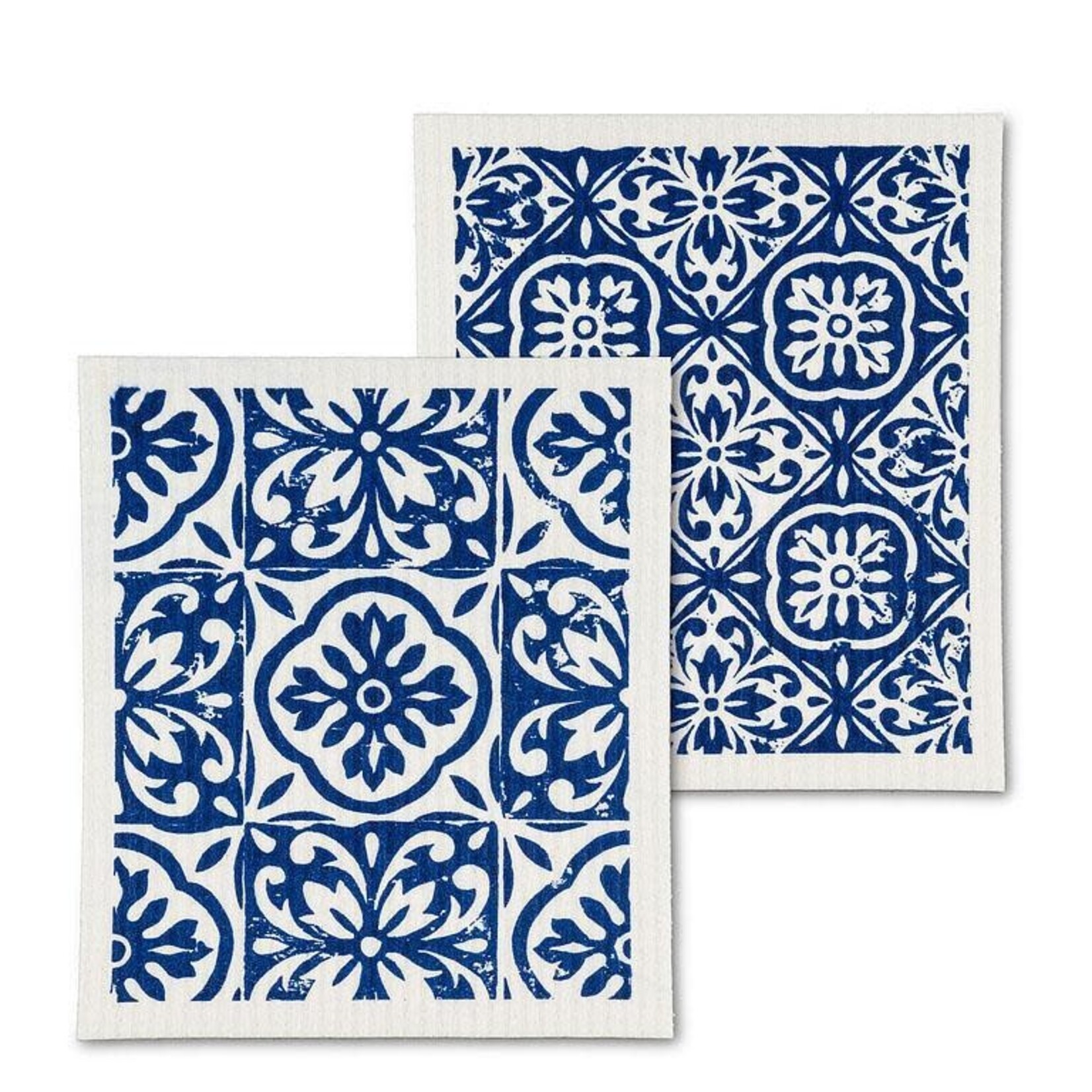Blue Tile Dishcloths 6.5X8"L (Set of 2)