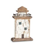 Rustic White Lighthouse 11"