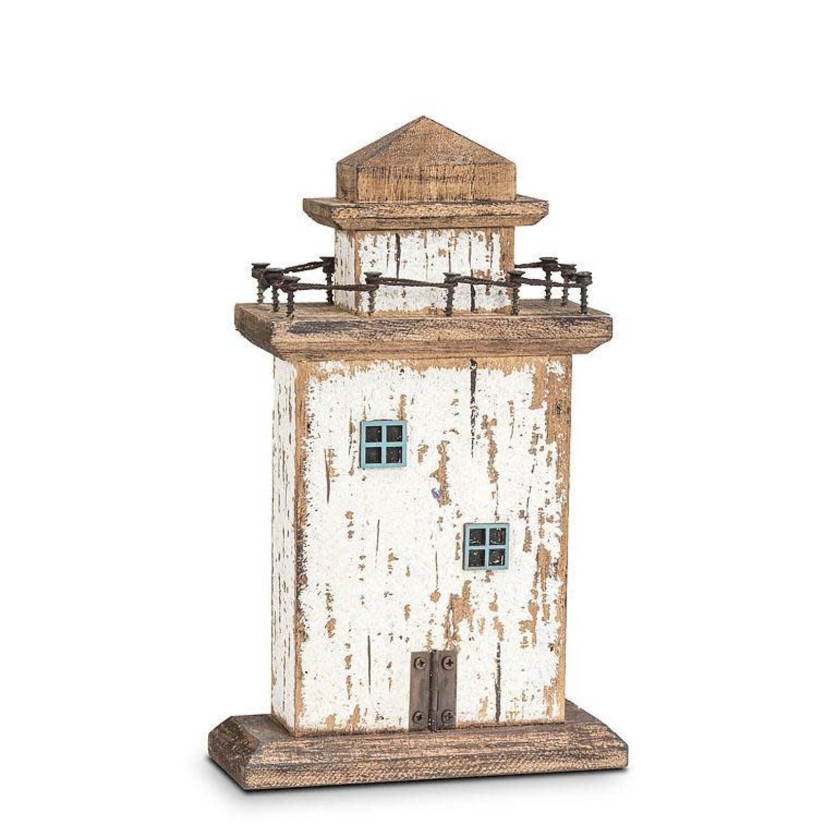 Rustic White Lighthouse 11"