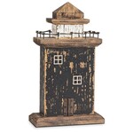 Large Rustic Black Lighthouse 14"
