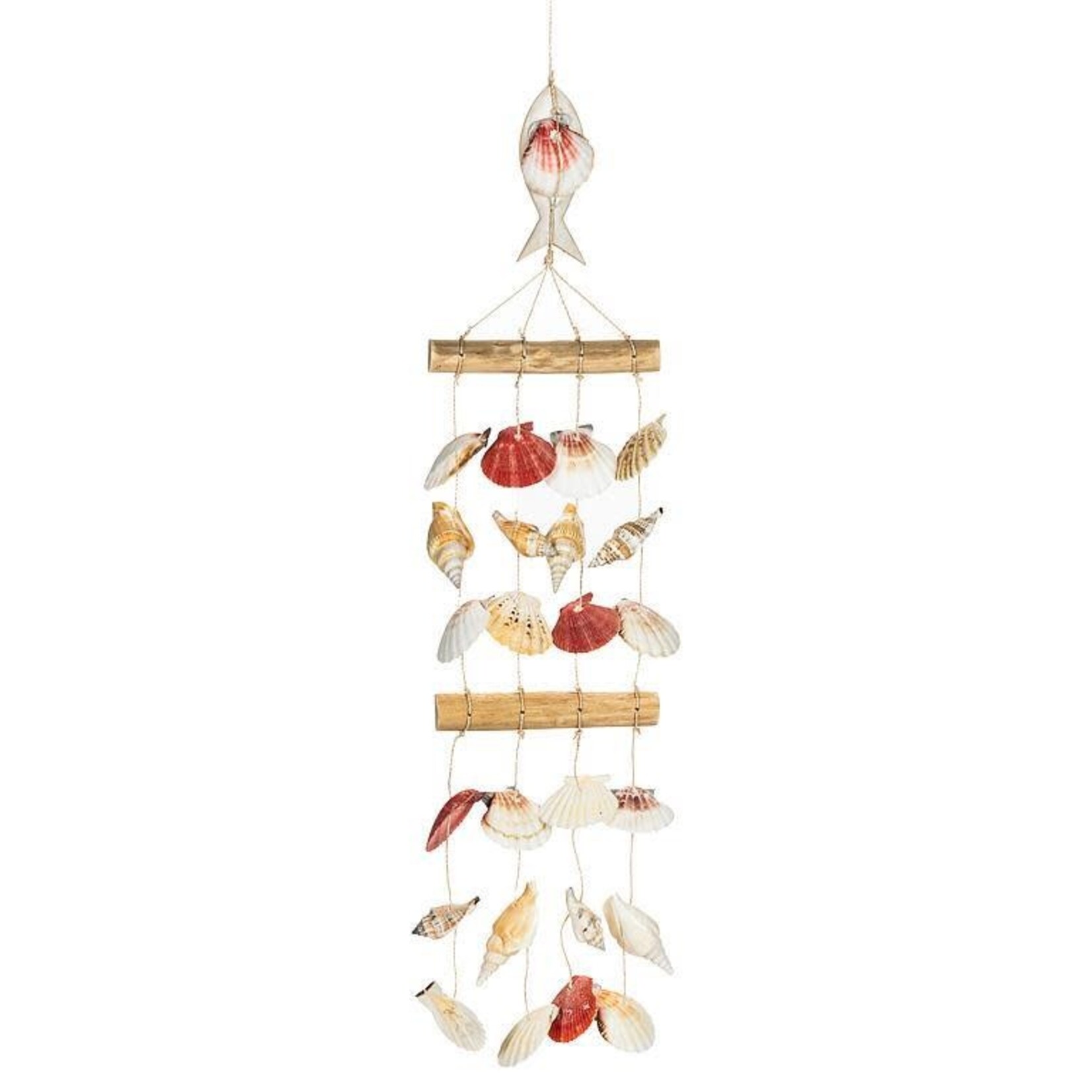 Large 4 Strand Shell Chime with Decorative Fish