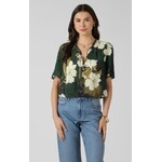 Dex Clothing Button Front Ruffle Trim Blouse