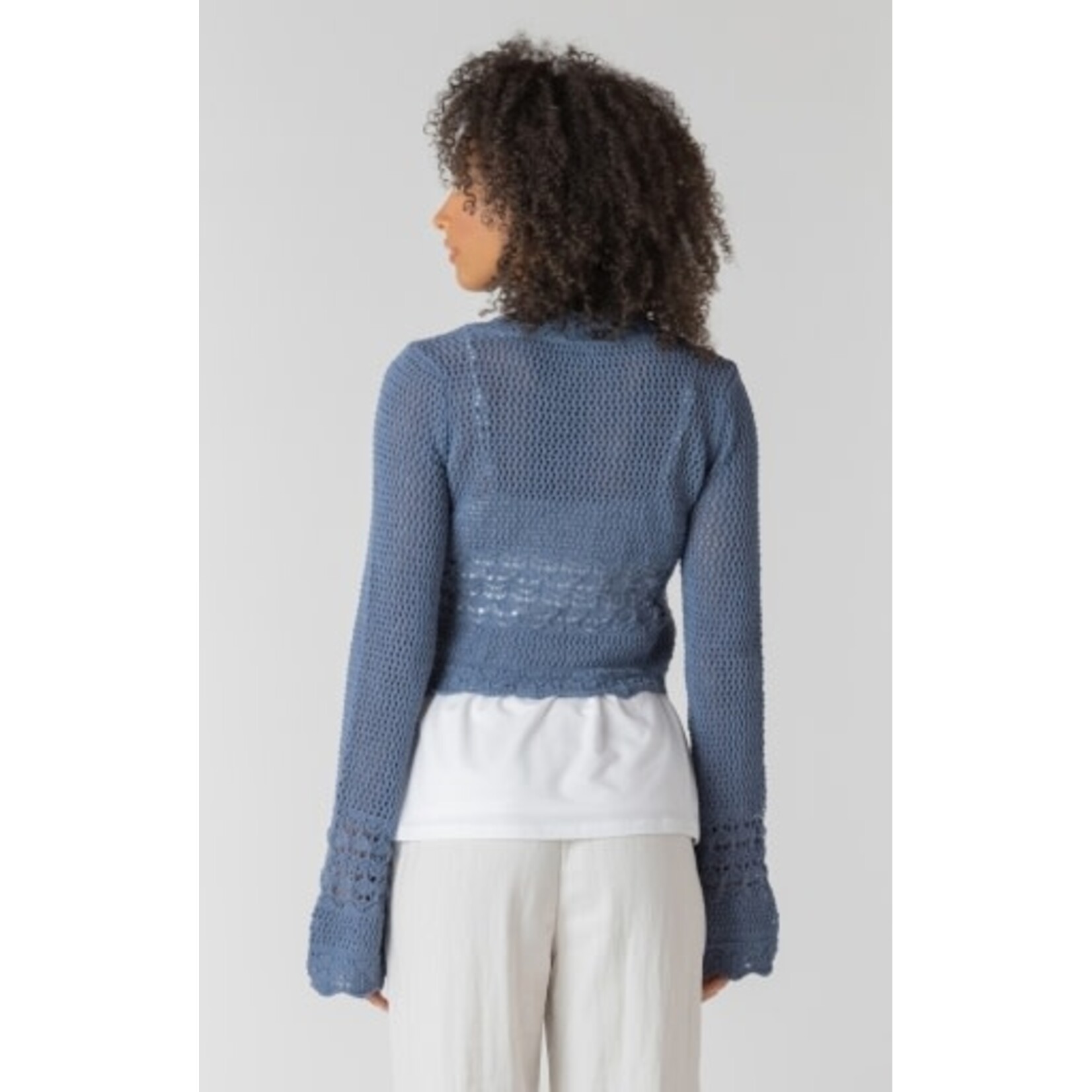 Room 34 2727253 DG - Tie Front Crochet Cardigan