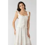Dex Clothing Button Front Eyelet Tank Top