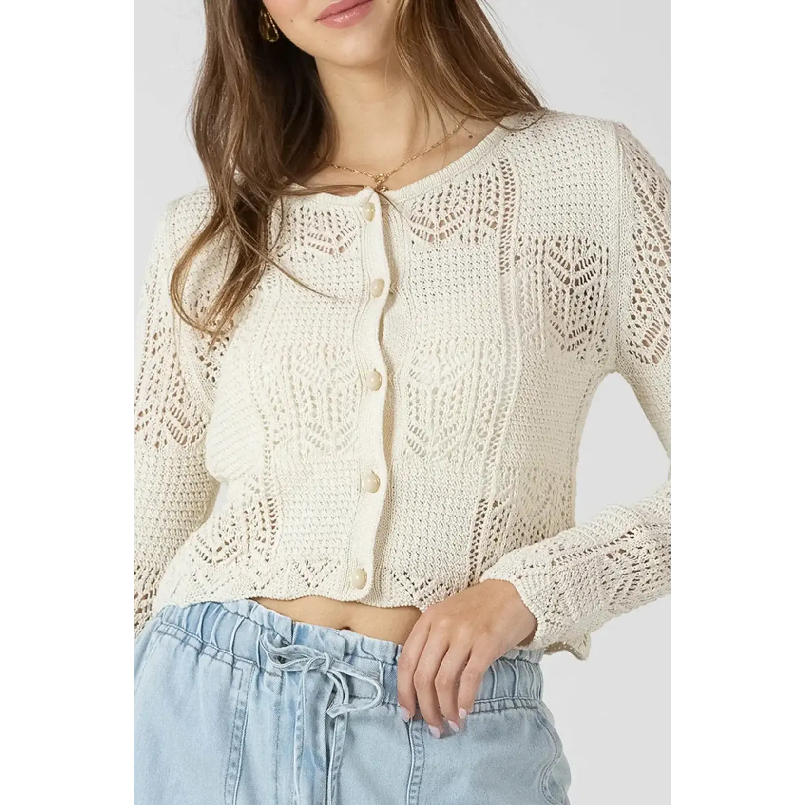 Dex Clothing 2727021 D - Pointelle Knit Cardigan