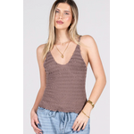 C'est Moi Seamless Smocked Puckered Cami