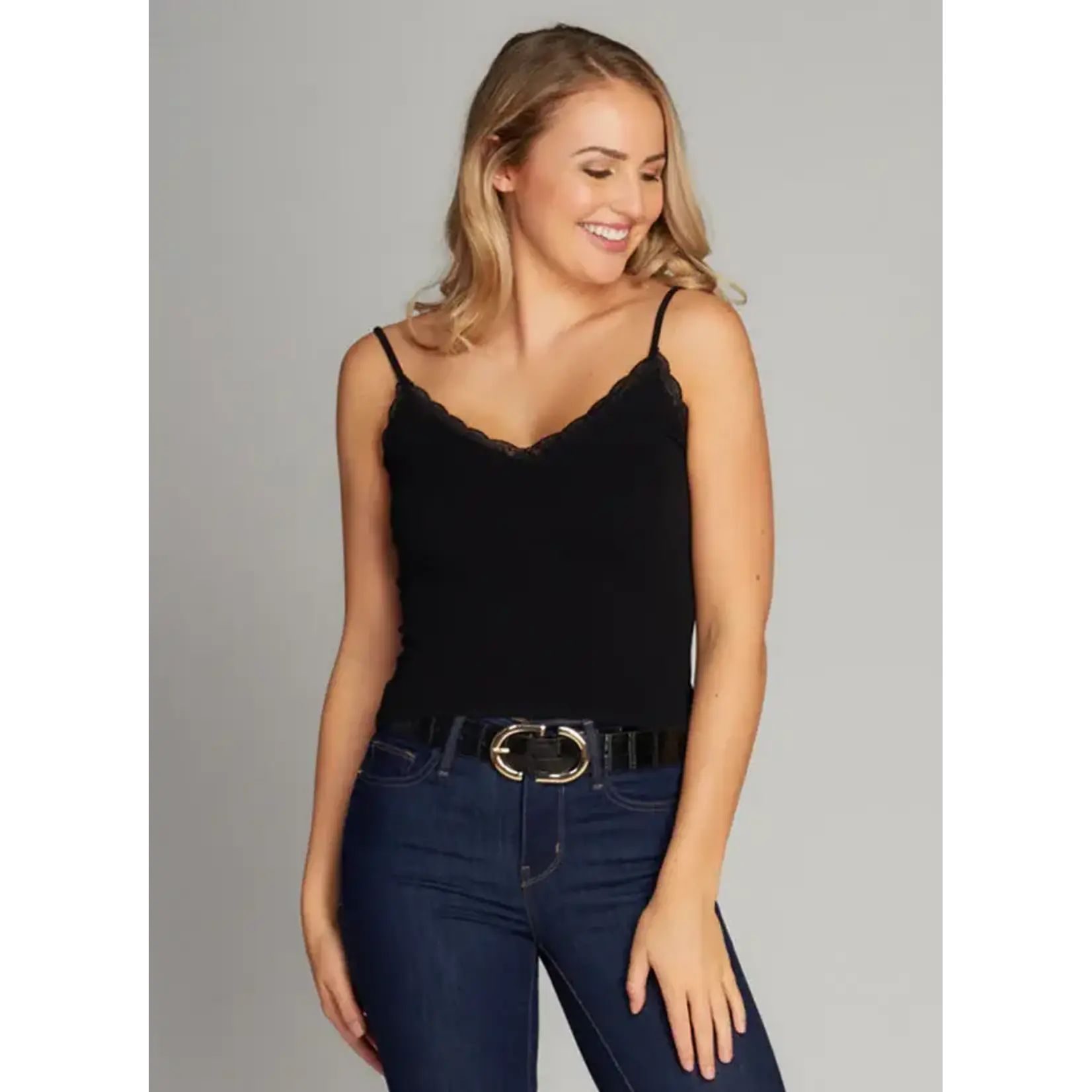 C'est Moi CEBT1004 - Bamboo Tank with Lace Trim