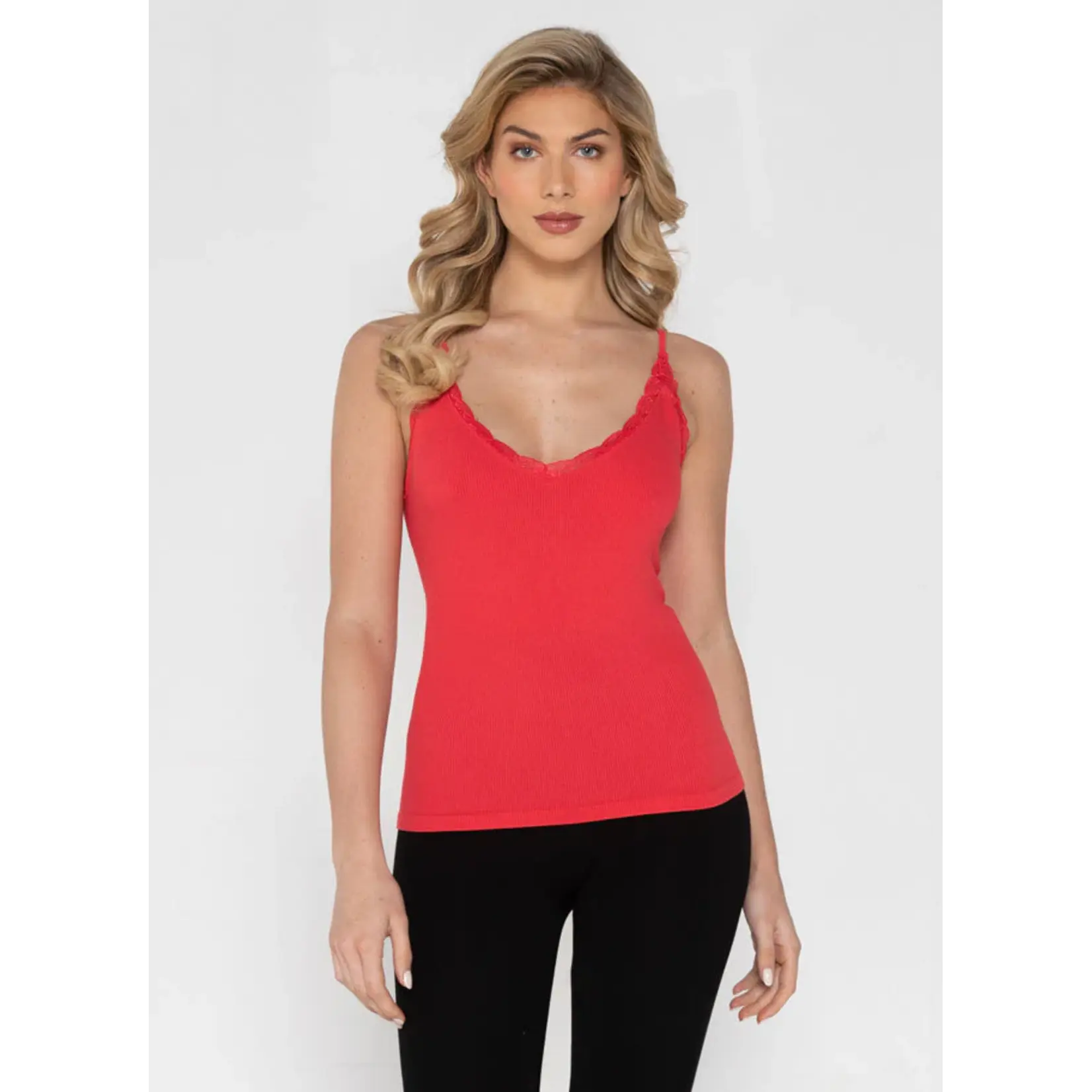 C'est Moi CEBT1004 - Bamboo Tank with Lace Trim