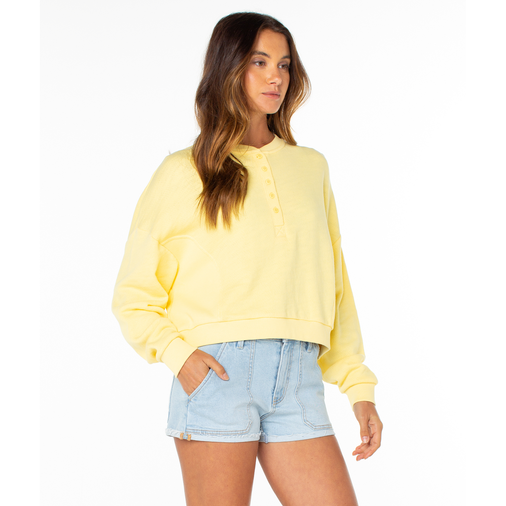 Roxy RF72186AUC00 - Overcast Sweatshirt with Buttons