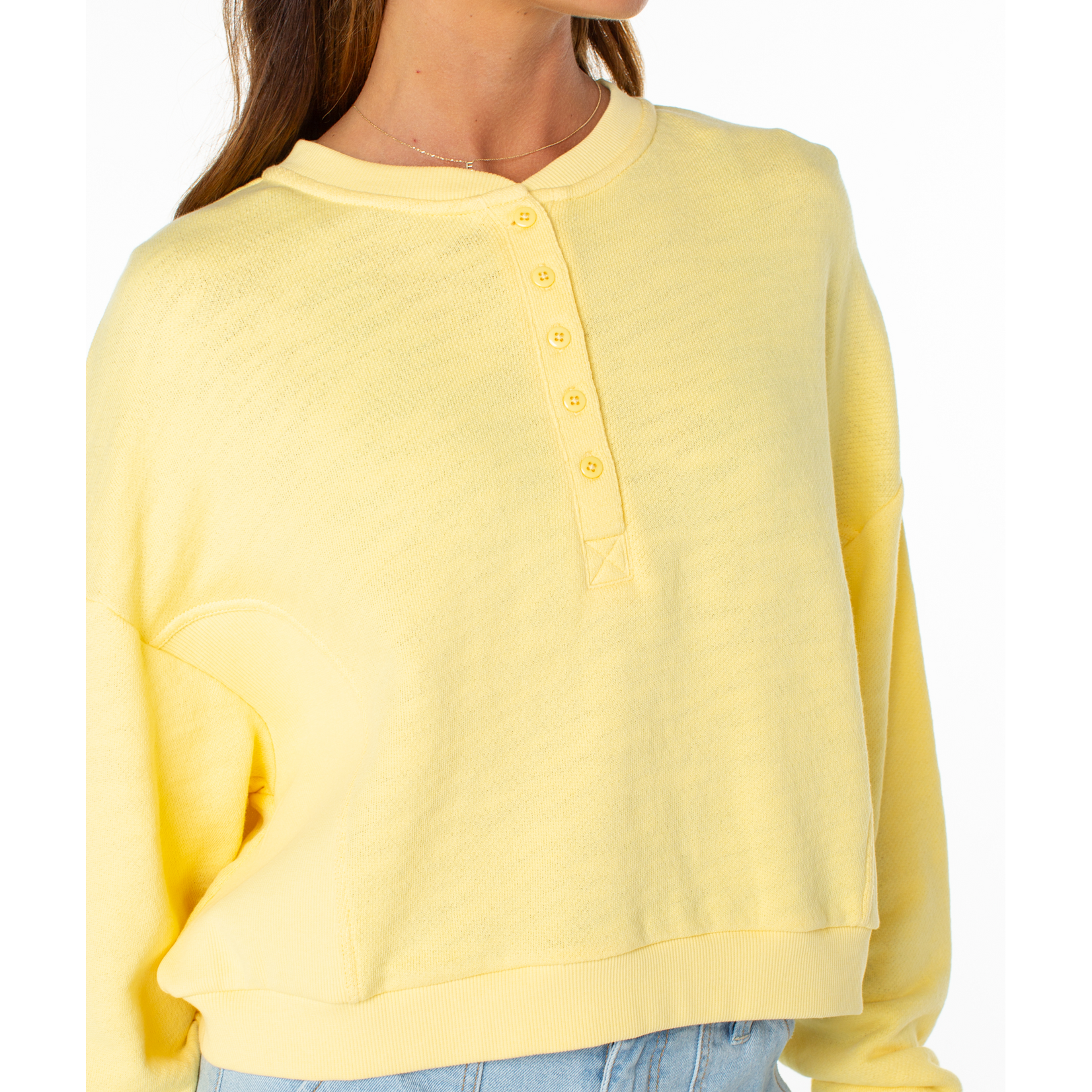 Roxy RF72186AUC00 - Overcast Sweatshirt with Buttons