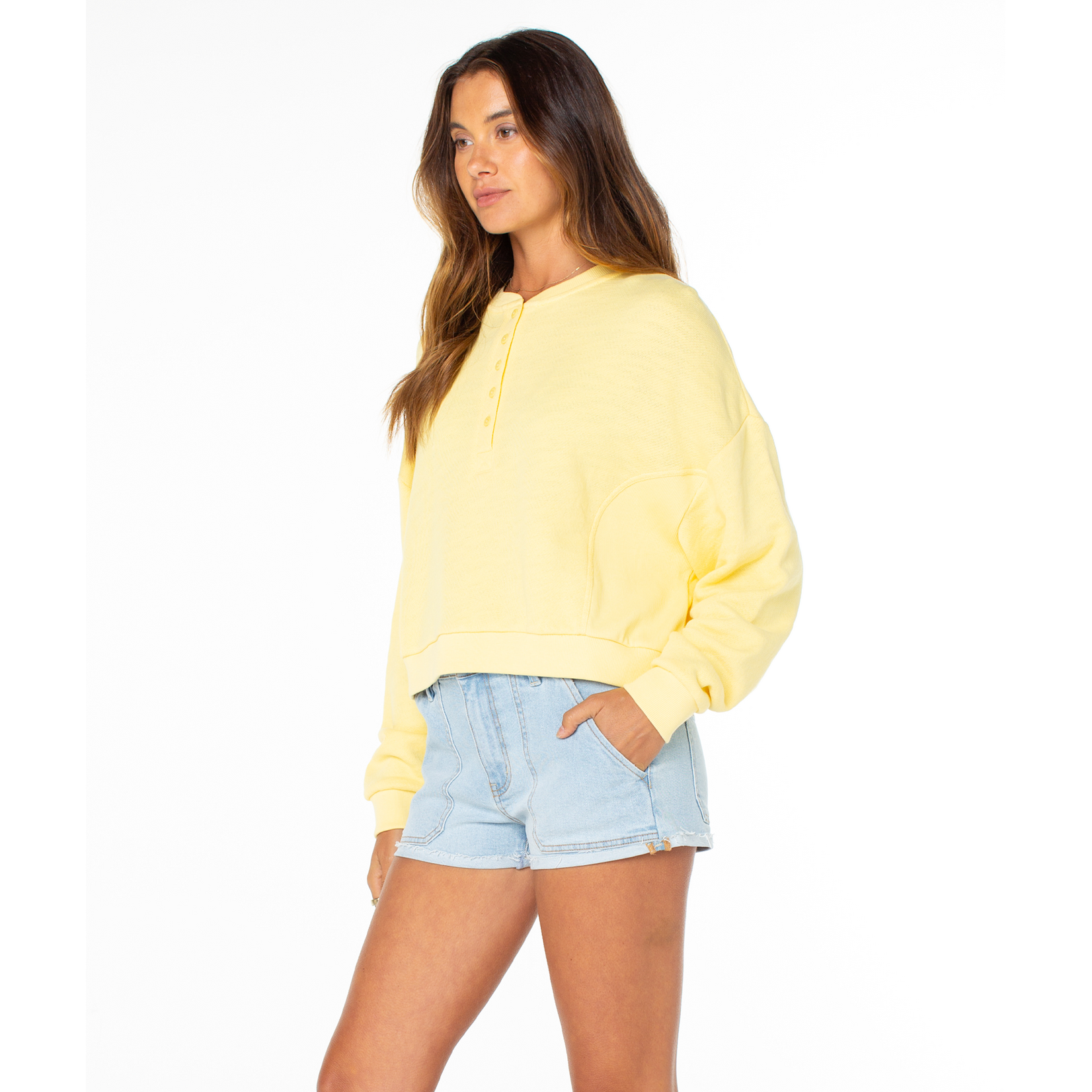 Roxy RF72186AUC00 - Overcast Sweatshirt with Buttons