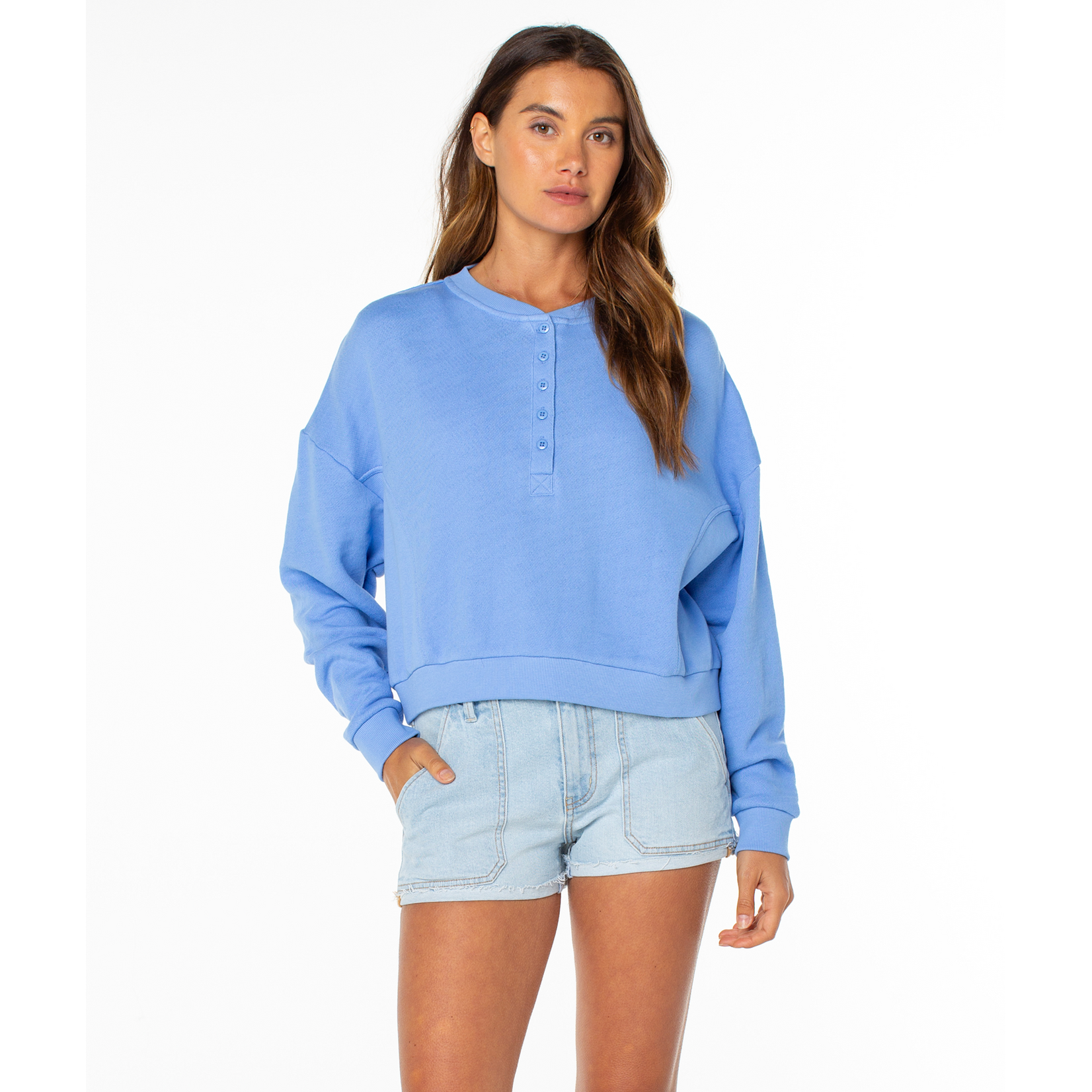 Roxy RF72186AUC00 - Overcast Sweatshirt with Buttons