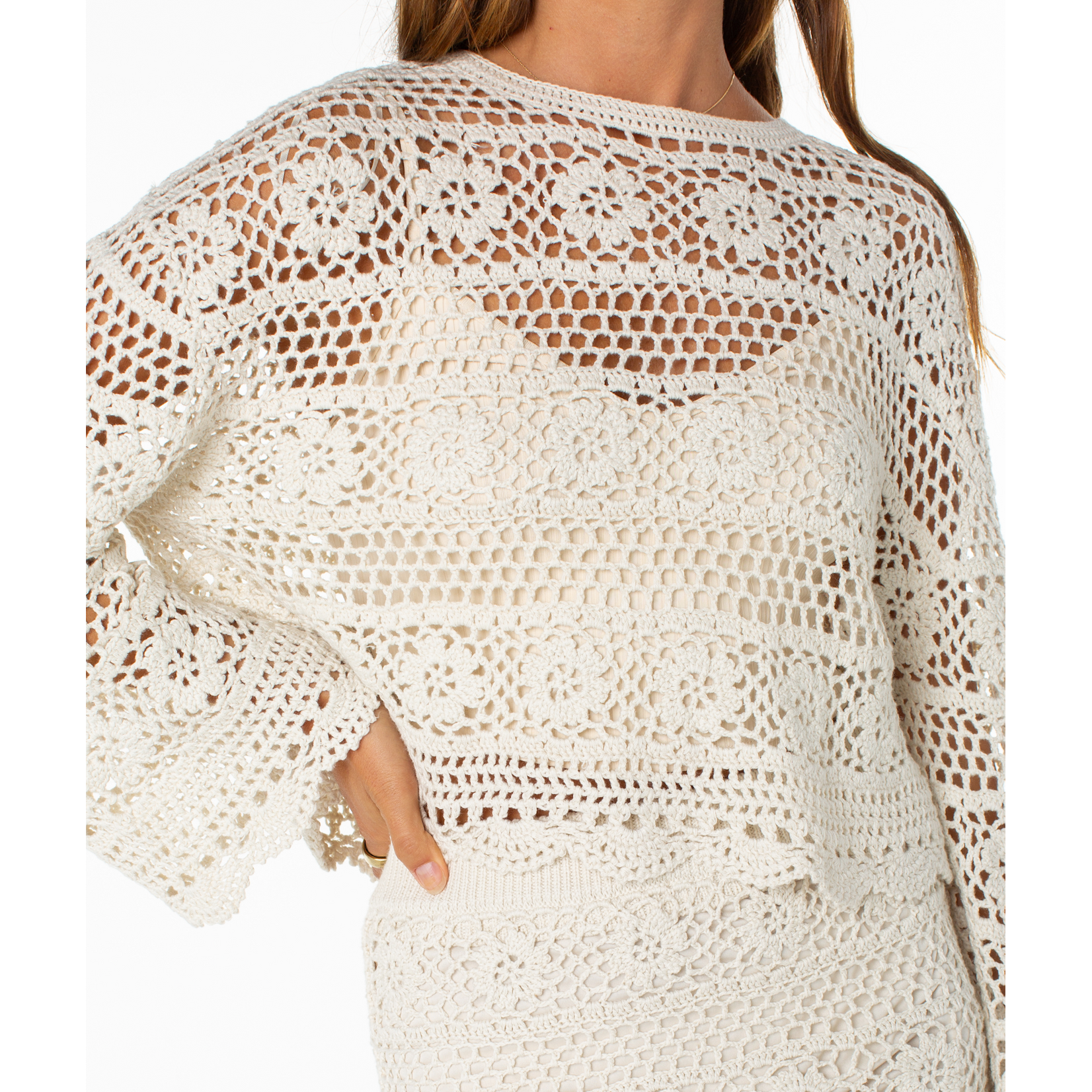 Roxy RW09613VDA00 - Blue Water Crochet Sweater