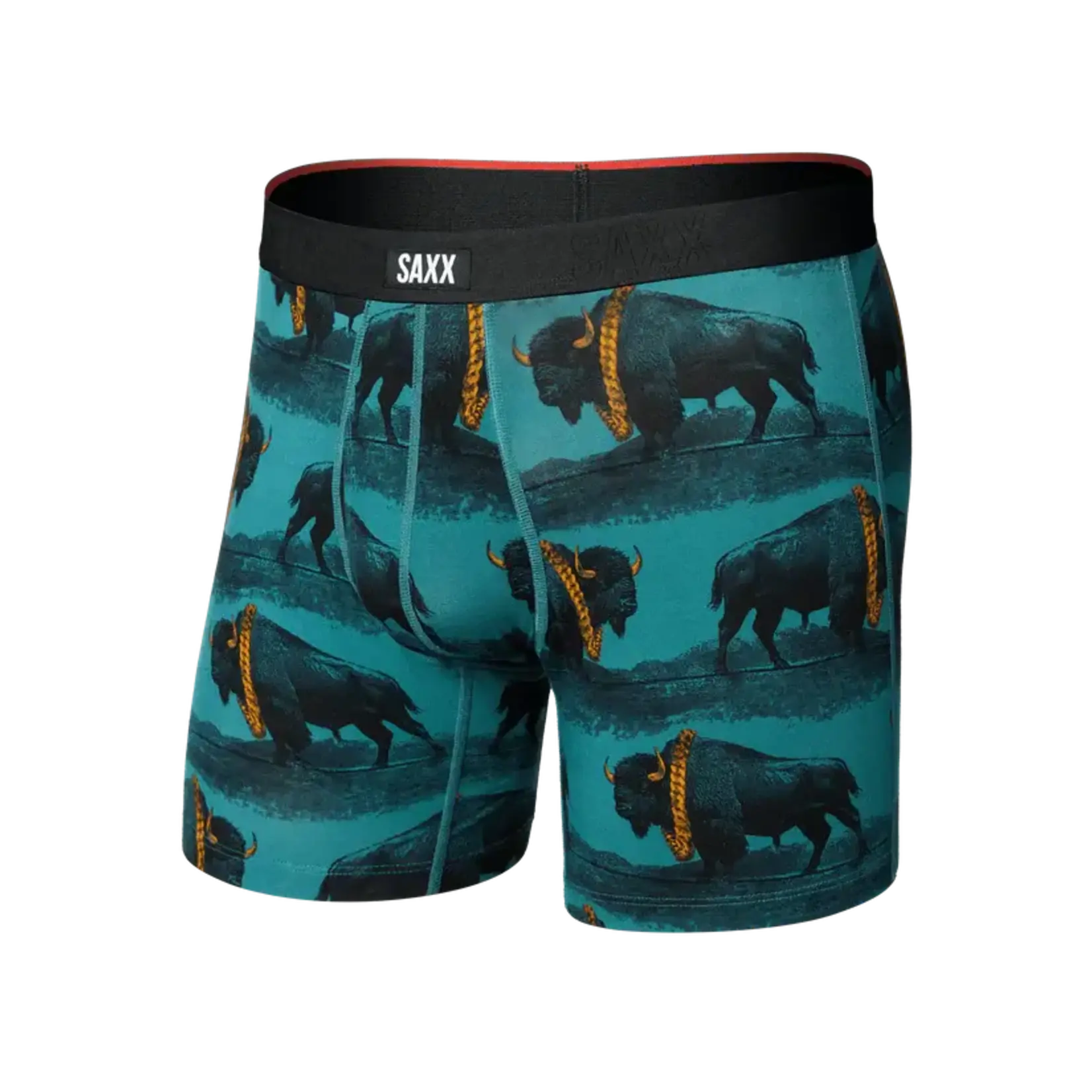 SAXX Underwear Vibe Xtra Soft Comfort Boxer Brief with Fly - Bison Bling