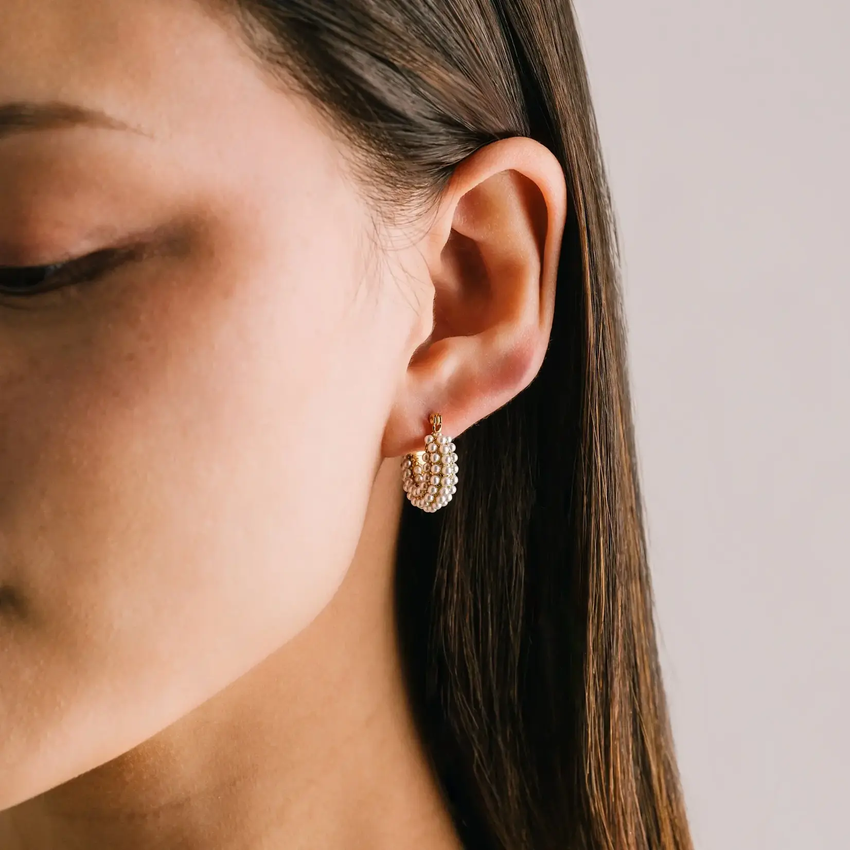 Lover's Tempo Perla Earrings - Gold - 17 mm, 18k Gold PVD, Waterproof/Tarnishproof, Hypoallergenic