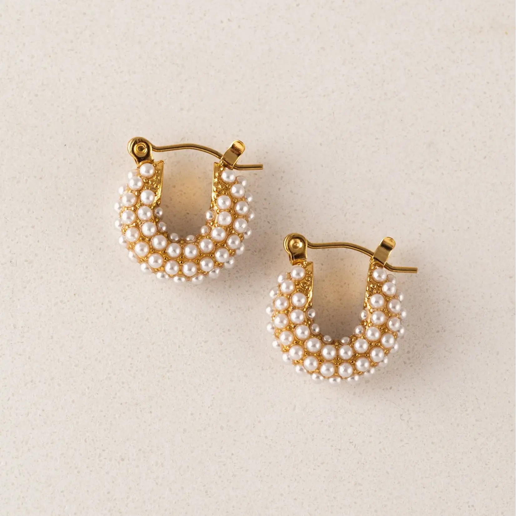 Lover's Tempo Perla Earrings - Gold - 17 mm, 18k Gold PVD, Waterproof/Tarnishproof, Hypoallergenic