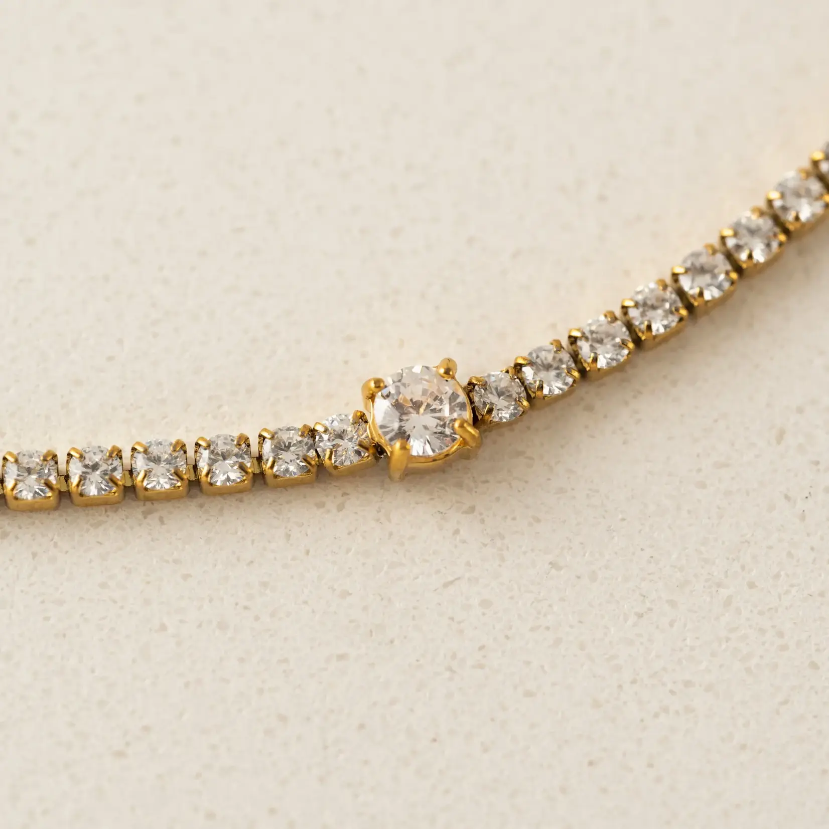 Lover's Tempo Luma CZ Tennis Bracelet 6.5-7.75" - 18K Gold PVD, Waterproof/Tarnishproof, Hypoallergenic