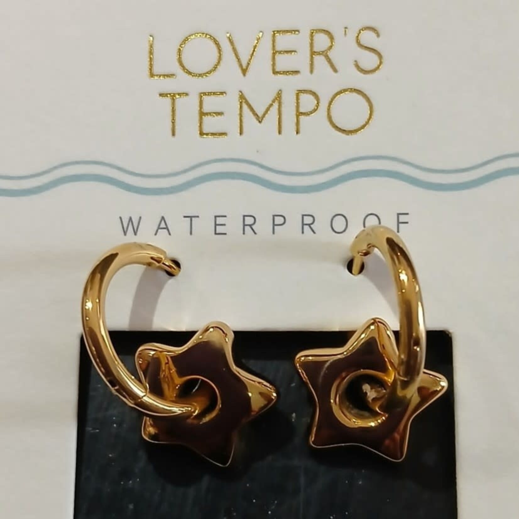 Lover's Tempo Star Charm Hoop Earrings - Gold