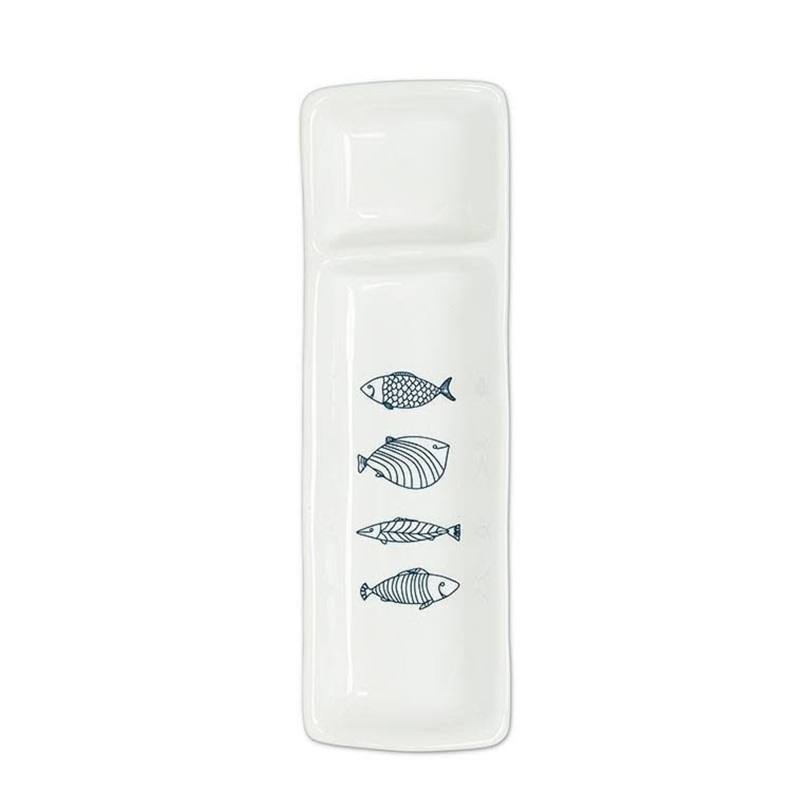 Fish Plate with 2 Sections 11"