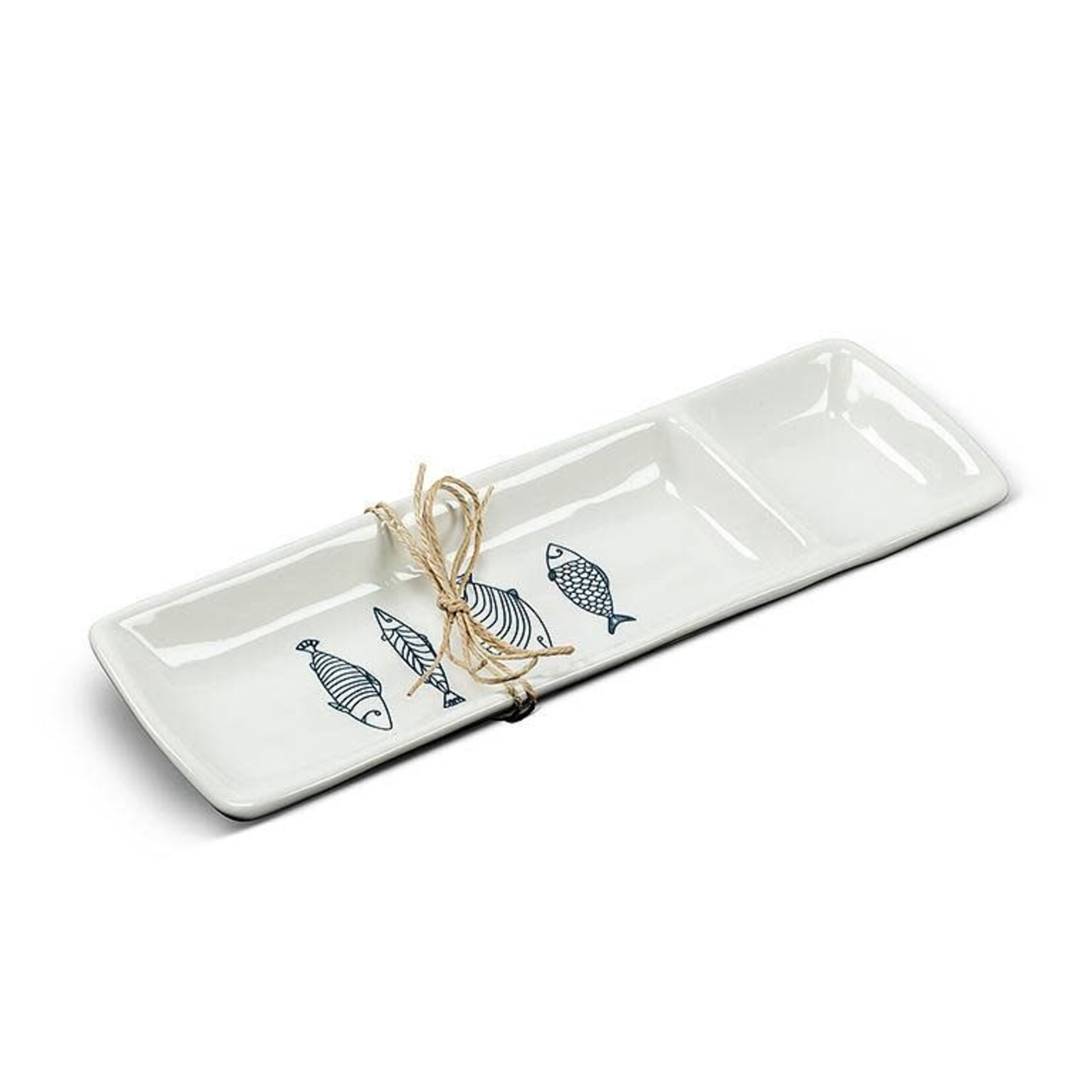 Fish Plate with 2 Sections 11"