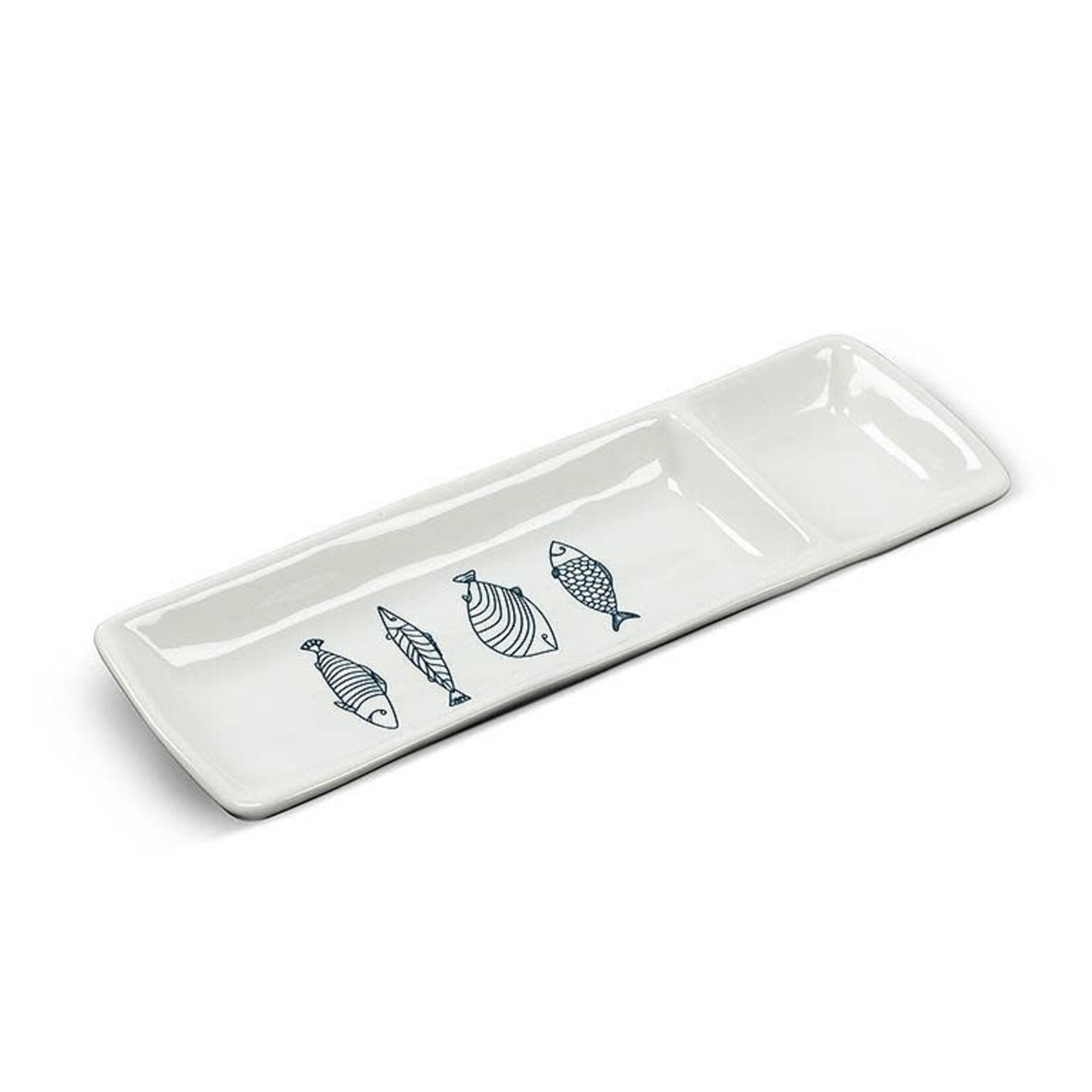 Fish Plate with 2 Sections 11"