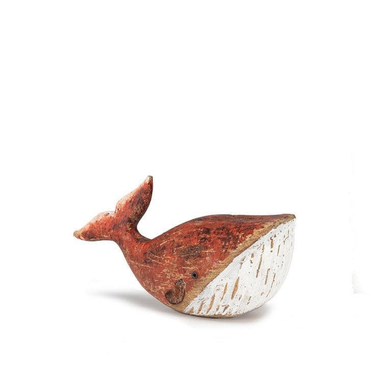 Mini Red Carved Whale 6"