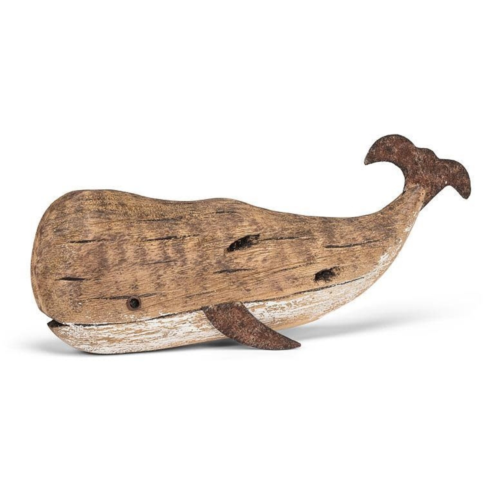 Rustic Carved Whale 13"